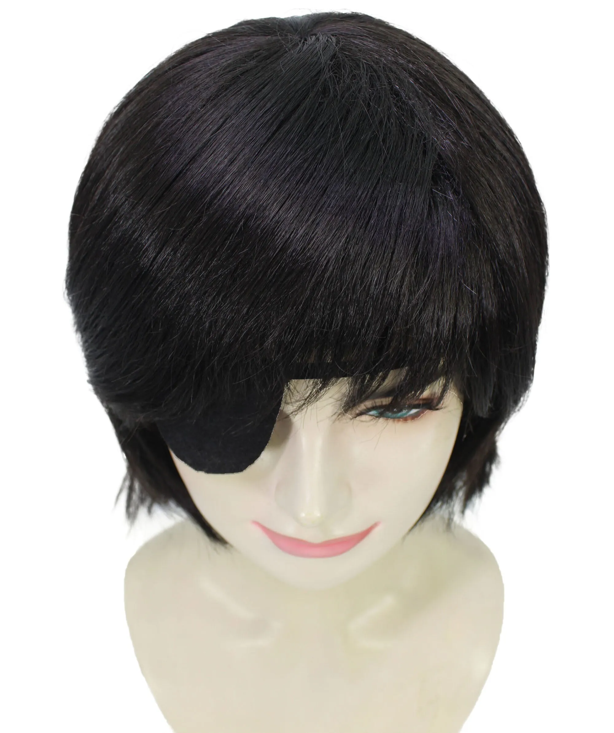 Adult Women’s Devil Hunter Bob Anime Wig, Breathable Capless Design, Perfect for Halloween and Anime-themed Group Parties, Flame-retardant Synthetic Fiber