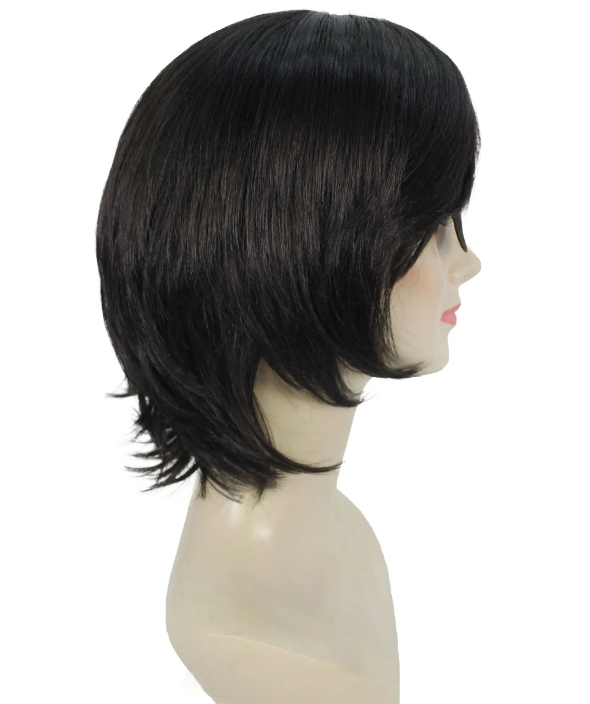 Adult Women’s Devil Hunter Bob Anime Wig, Breathable Capless Design, Perfect for Halloween and Anime-themed Group Parties, Flame-retardant Synthetic Fiber
