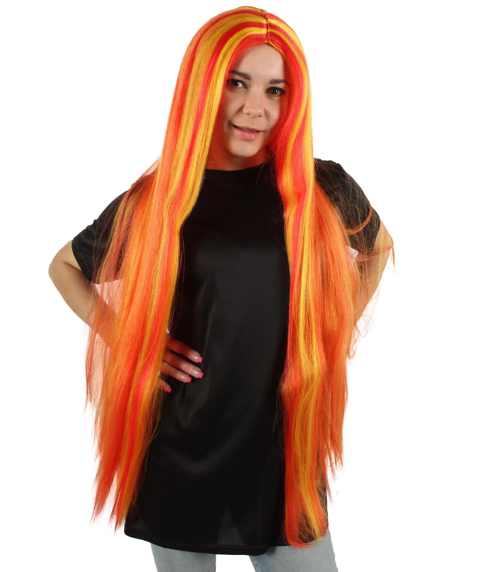 Adult Women's Extra Long Length 36" Inch No Bangs Cosplay Costume Hair Wig | HPO