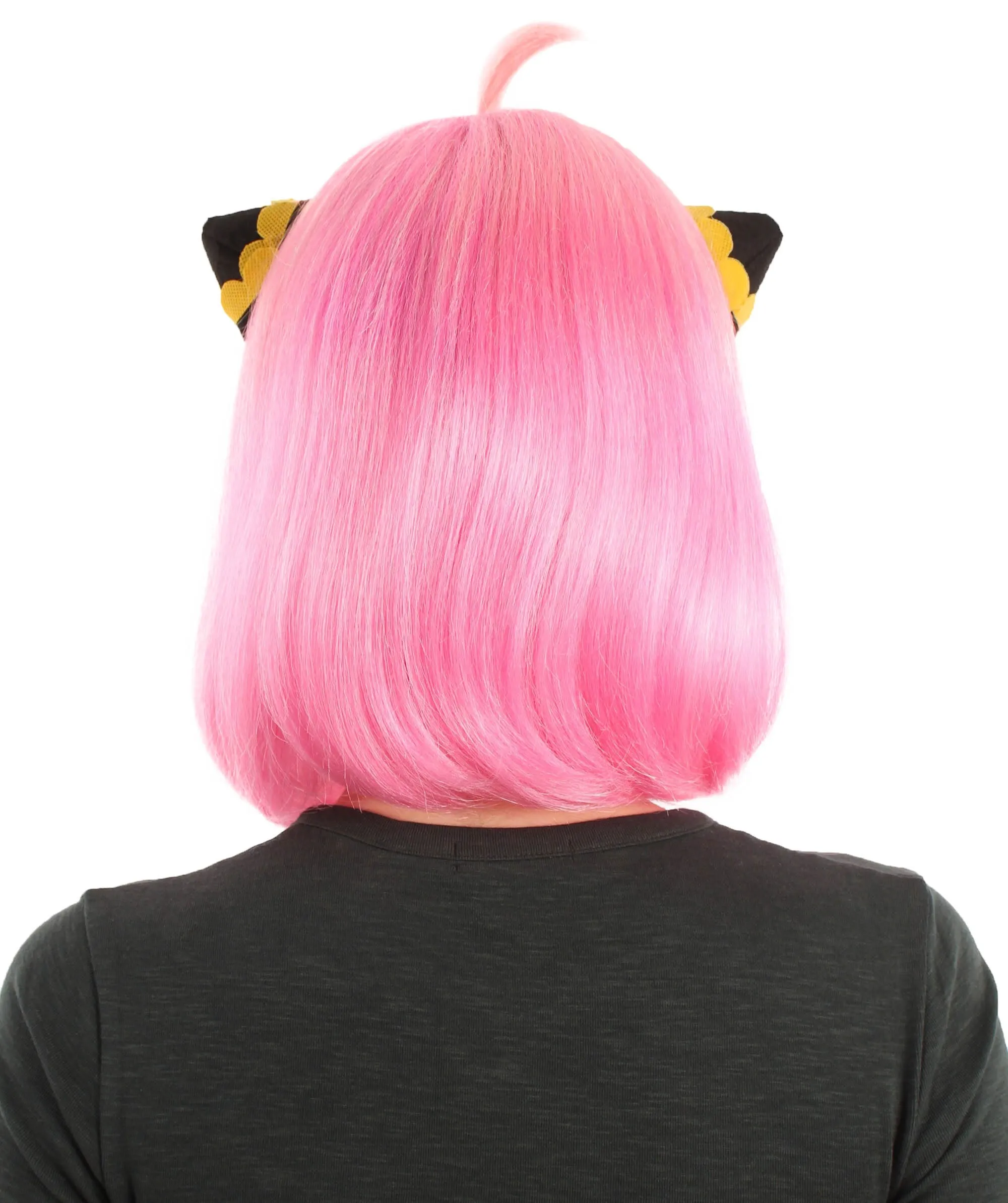Adult Women’s Japanese Anime Series Short & Pink Straight Bob Wig | Best for Halloween | Flame-retardant Synthetic Fiber