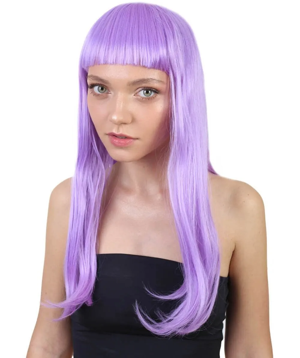 Adult Women's Long Length Party Girl Blonde Wig with Bangs |  Multiple Color Option | Flame-retardant Synthetic Fiber Hair
