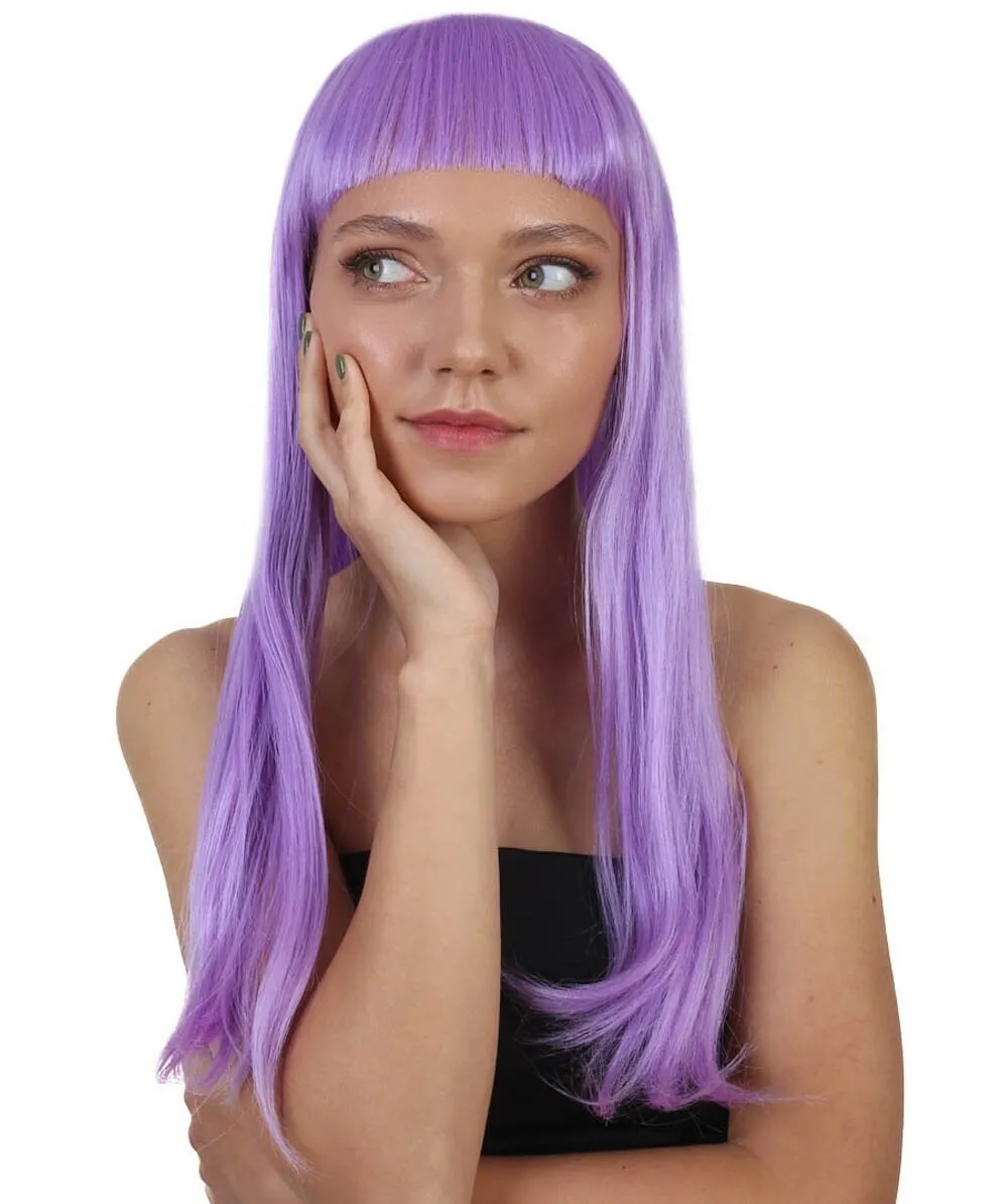 Adult Women's Long Length Party Girl Blonde Wig with Bangs |  Multiple Color Option | Flame-retardant Synthetic Fiber Hair