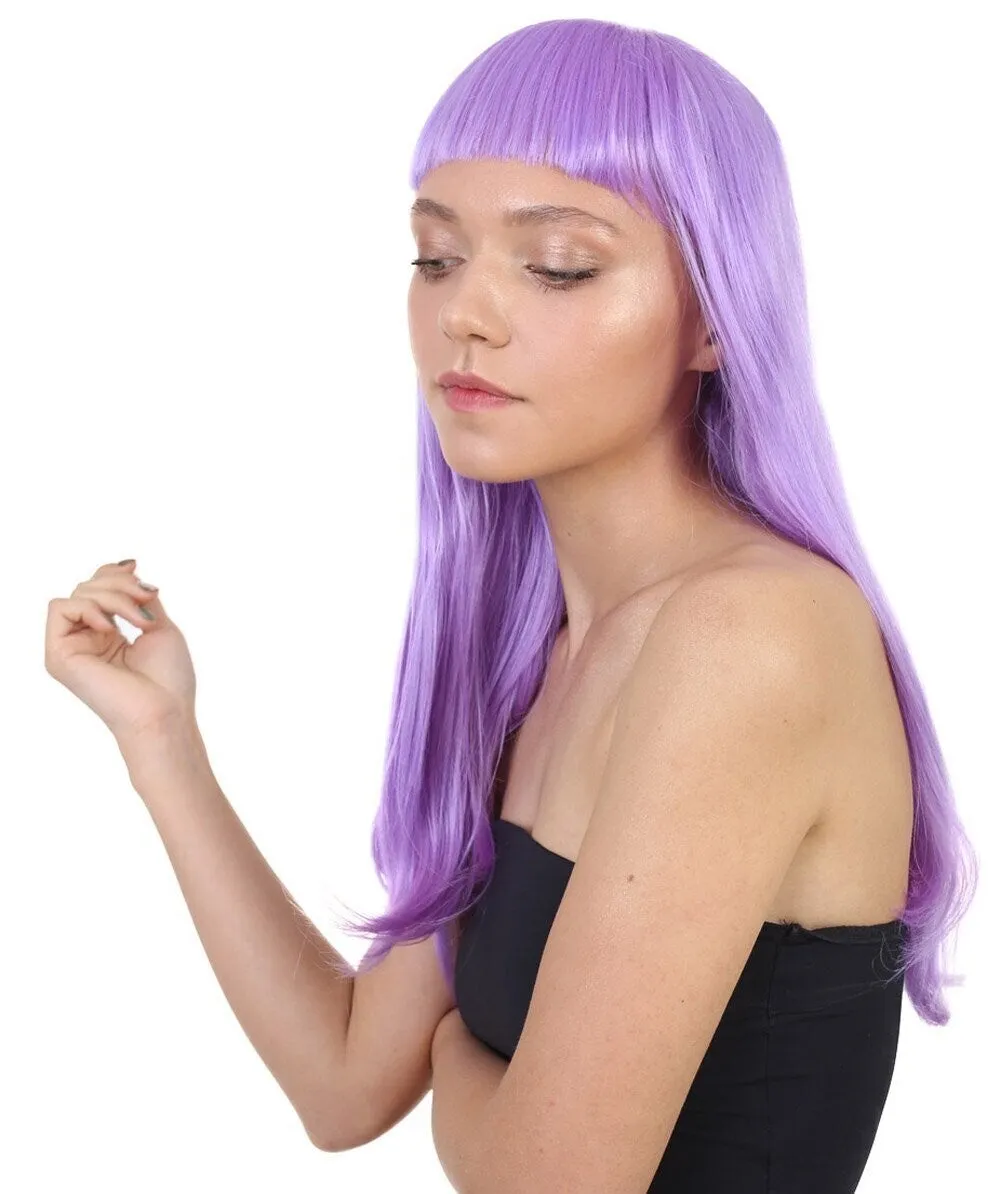 Adult Women's Long Length Party Girl Blonde Wig with Bangs |  Multiple Color Option | Flame-retardant Synthetic Fiber Hair
