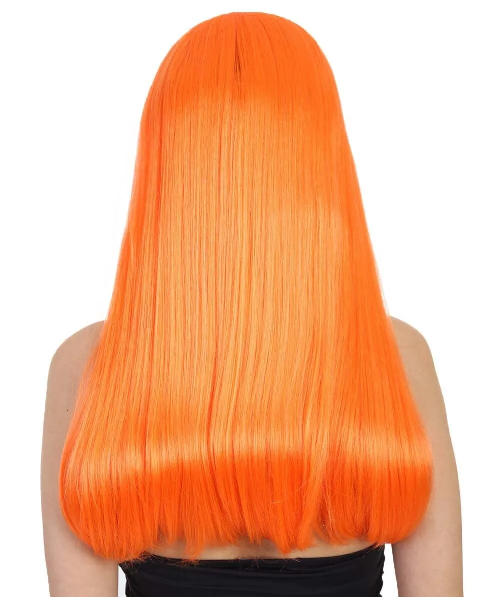 Adult Women's Long Length Party Girl Blonde Wig with Bangs |  Multiple Color Option | Flame-retardant Synthetic Fiber Hair