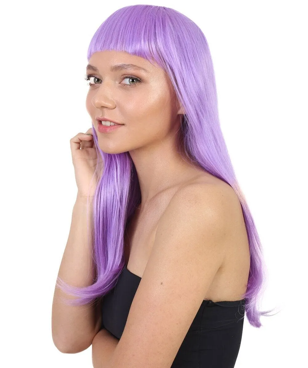 Adult Women's Long Length Party Girl Blonde Wig with Bangs |  Multiple Color Option | Flame-retardant Synthetic Fiber Hair