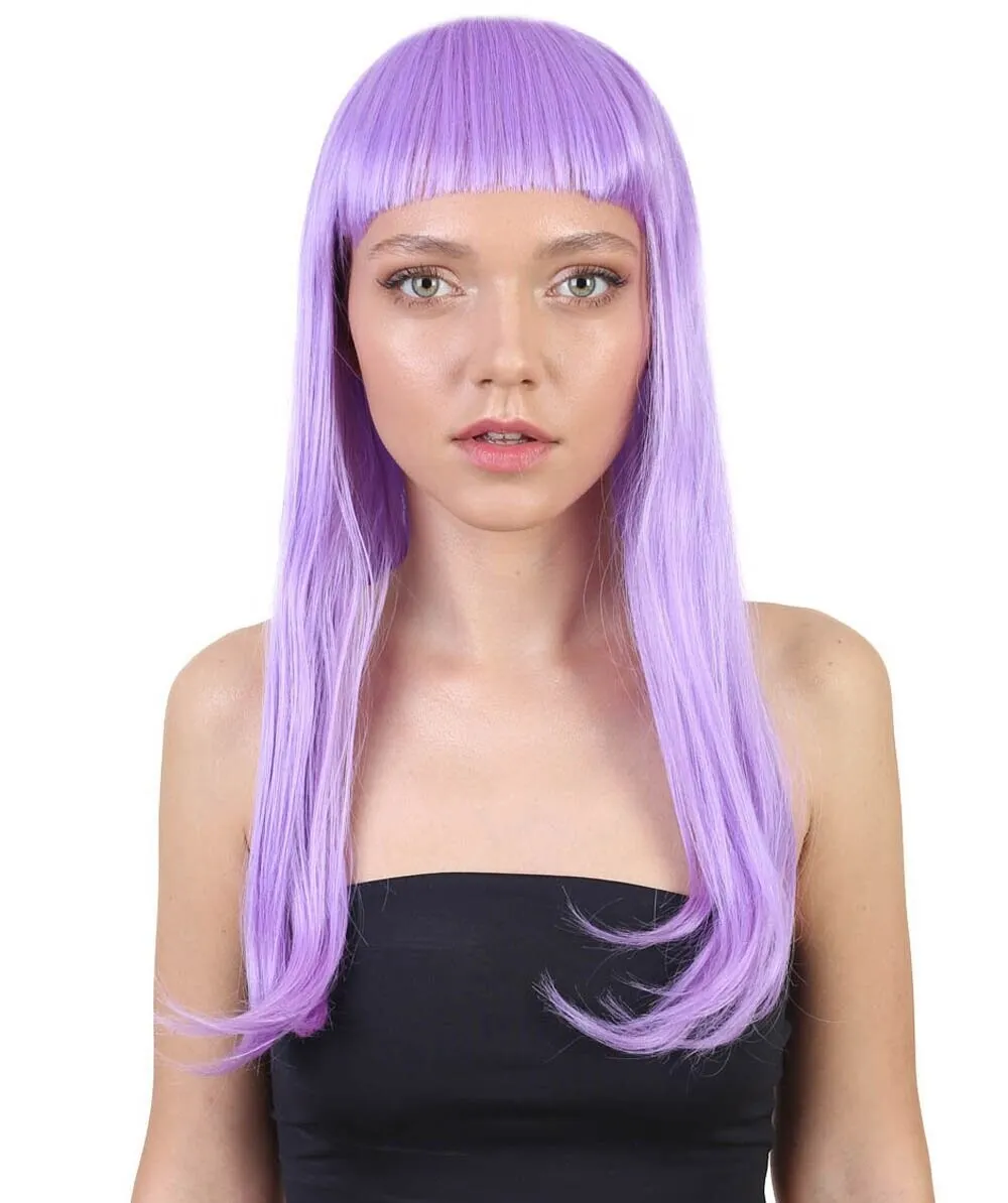 Adult Women's Long Length Party Girl Blonde Wig with Bangs |  Multiple Color Option | Flame-retardant Synthetic Fiber Hair