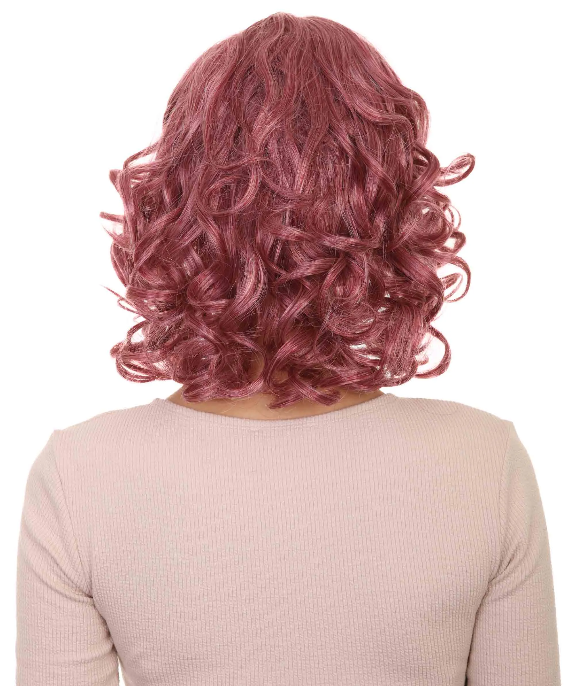 Adult Women's Pink Curly Wig | Party Ready Fancy Cosplay Halloween Wig | Premium Bretheble Capless Cap.