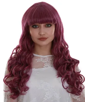 Adult Women's Red Color Curly Long Length Trendy Wig