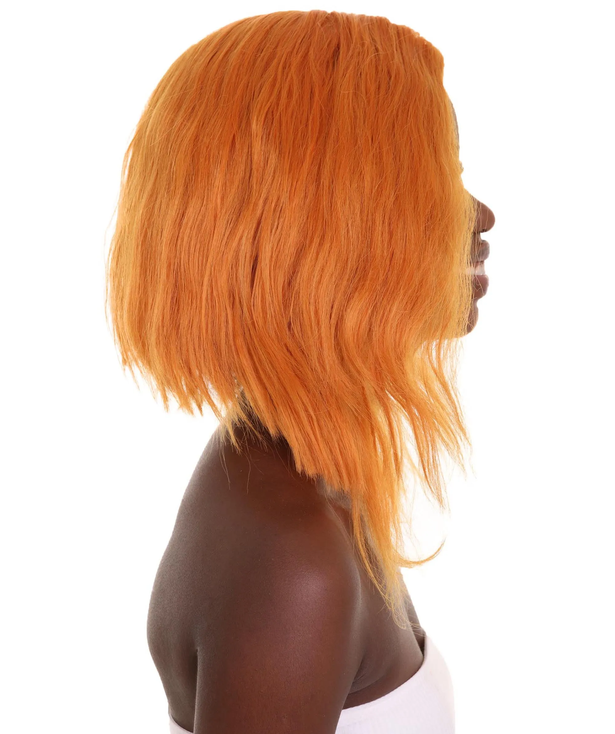 American Singer and Rapper Inspired Wig - Shoulder Length Luminous Ginger Orange  Hair - Lace Front Heat Resistant Fibers