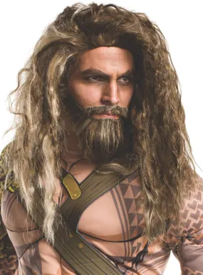 Aquaman Mens Brown Costume Wig and Beard Set
