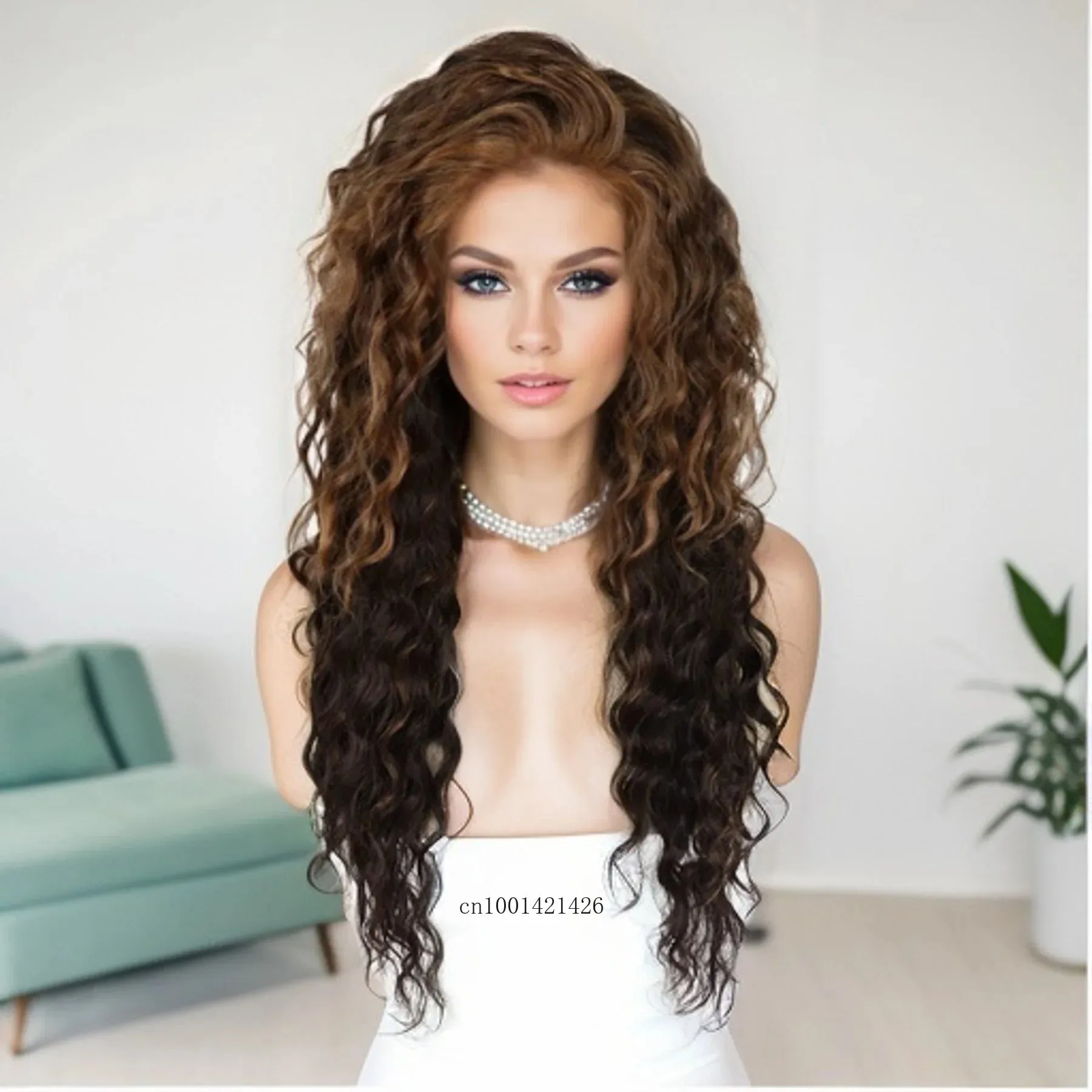 Ash Blonde Wig Synthetic Long Curly Hair Wigs for Women Fluffy Hairstyle Wave Ombre Wig Costume Carnival Party Regular Curly Wig