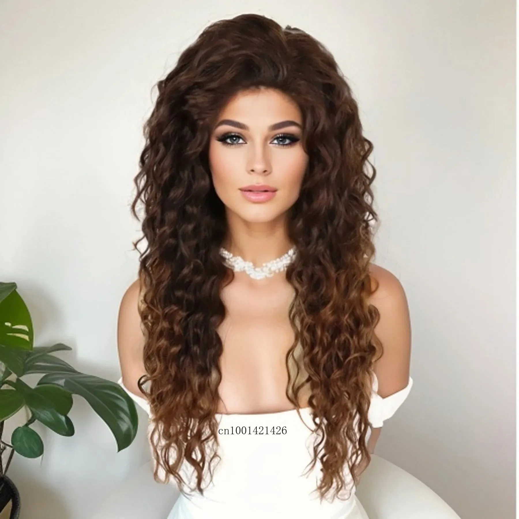 Ash Blonde Wig Synthetic Long Curly Hair Wigs for Women Fluffy Hairstyle Wave Ombre Wig Costume Carnival Party Regular Curly Wig