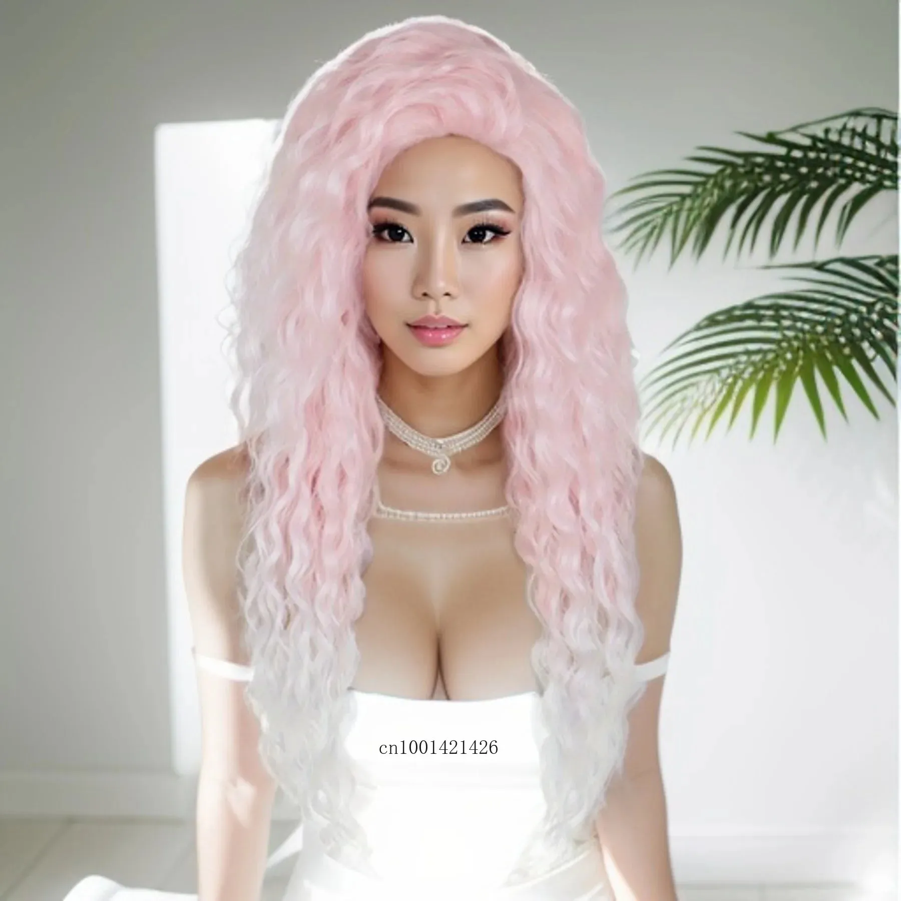 Ash Blonde Wig Synthetic Long Curly Hair Wigs for Women Fluffy Hairstyle Wave Ombre Wig Costume Carnival Party Regular Curly Wig