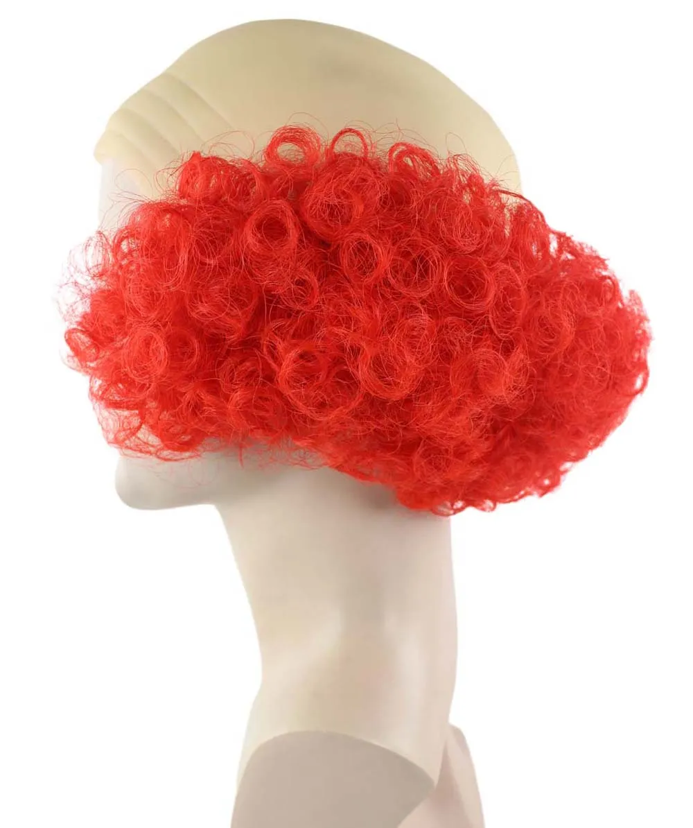 Bald Curly Red Mens Clown Wig | Red Wig With Cap