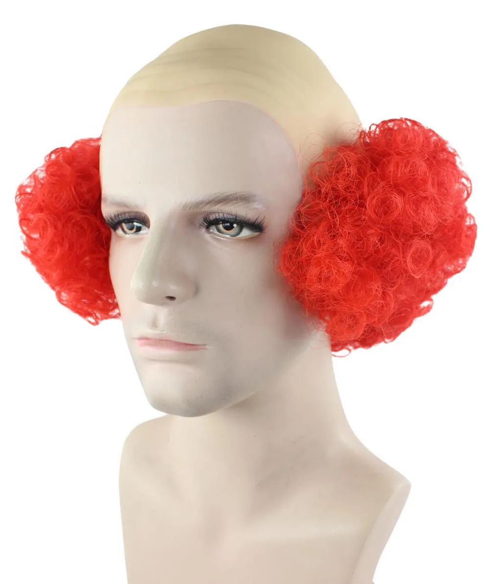 Bald Curly Red Mens Clown Wig | Red Wig With Cap