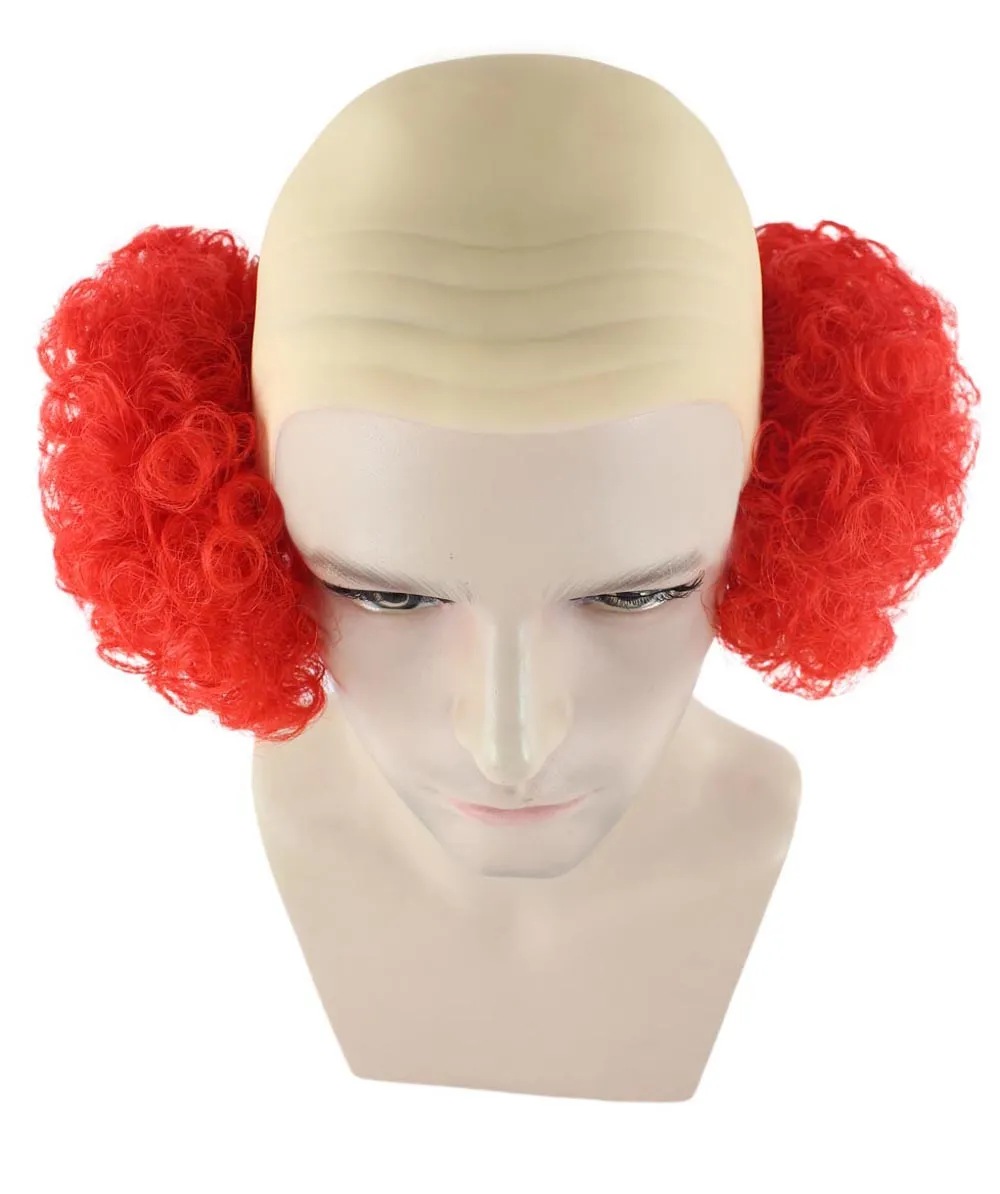 Bald Curly Red Mens Clown Wig | Red Wig With Cap