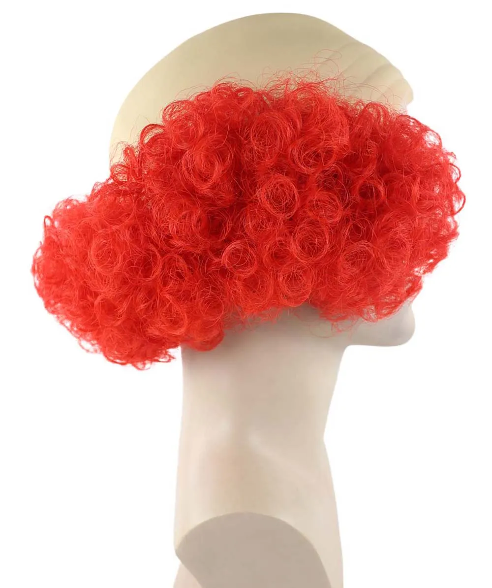 Bald Curly Red Mens Clown Wig | Red Wig With Cap