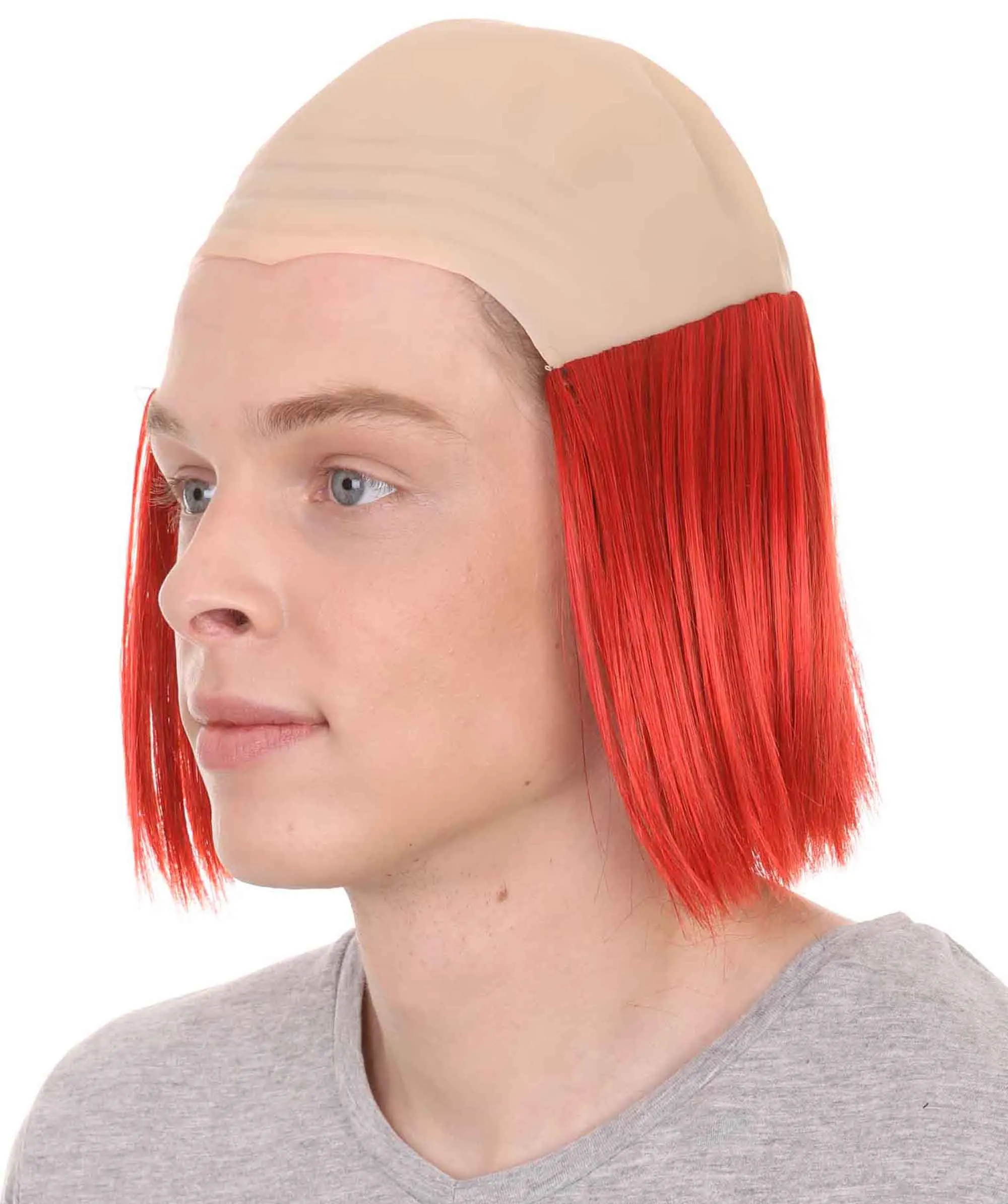 Bald Straight Mens Clown Red Wig | Wig With Bald Cap