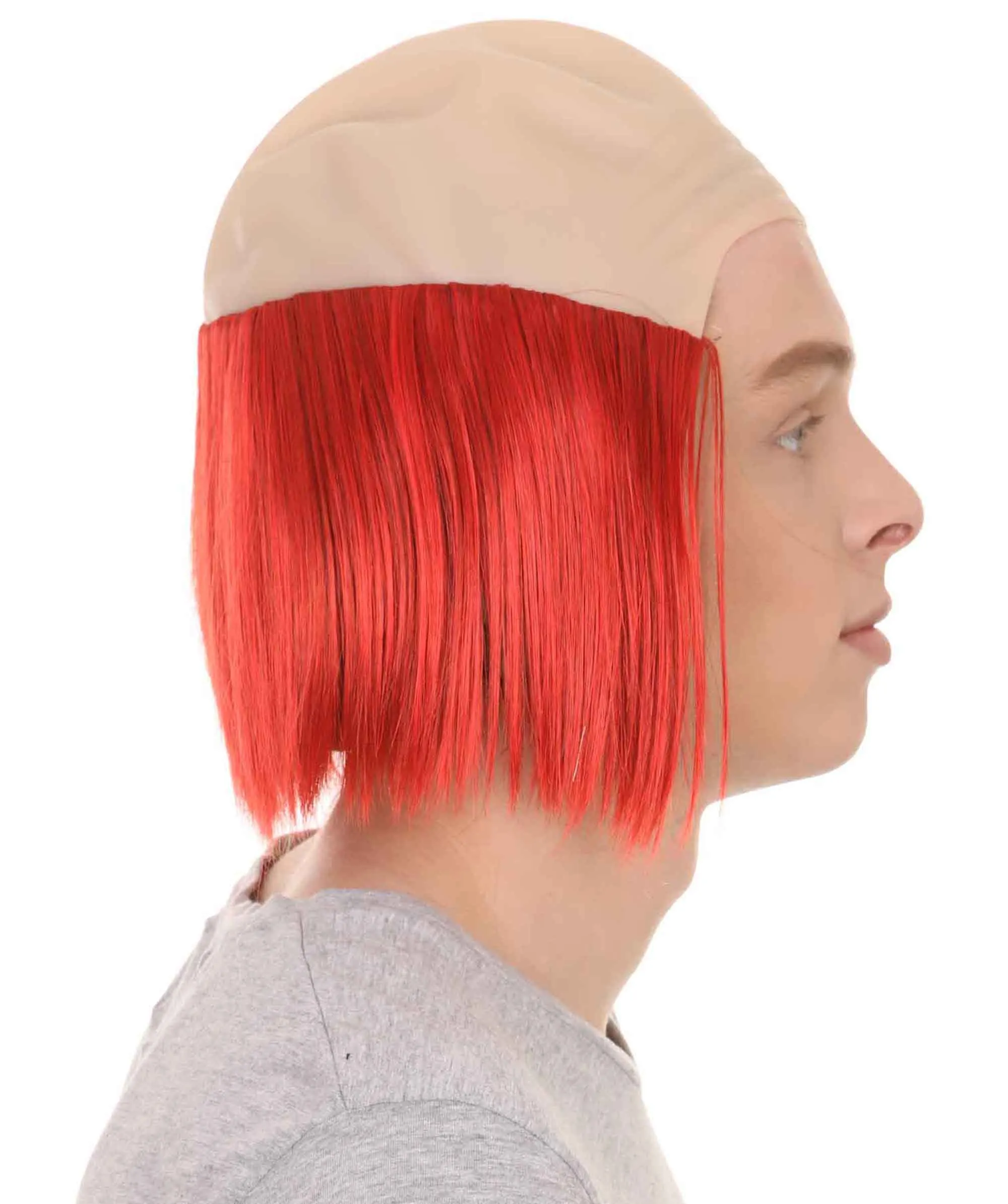 Bald Straight Mens Clown Red Wig | Wig With Bald Cap