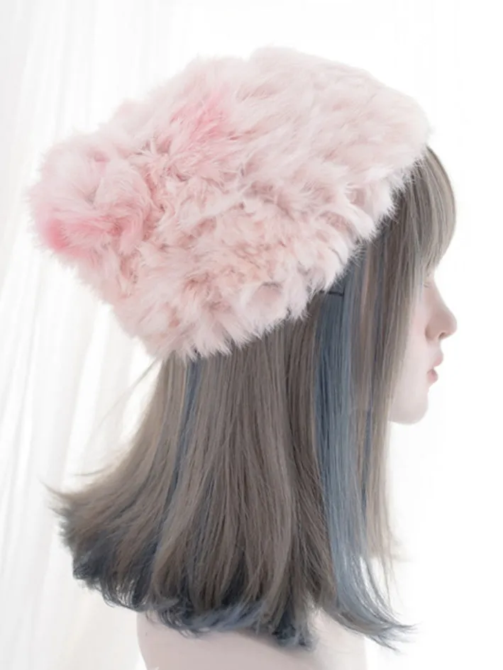 Black And Blue Highlights 40CM Shoulder Length Wig With Air Bangs