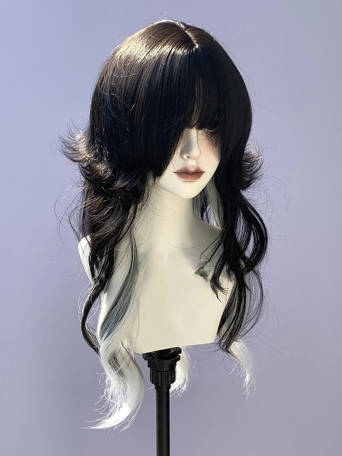black and white gradient wig KF11173