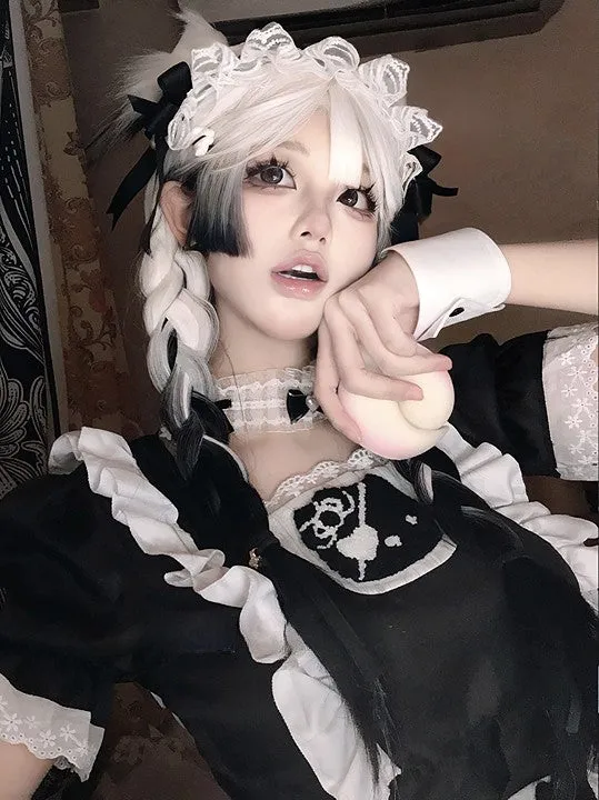 black and white gradient wig  KF11284