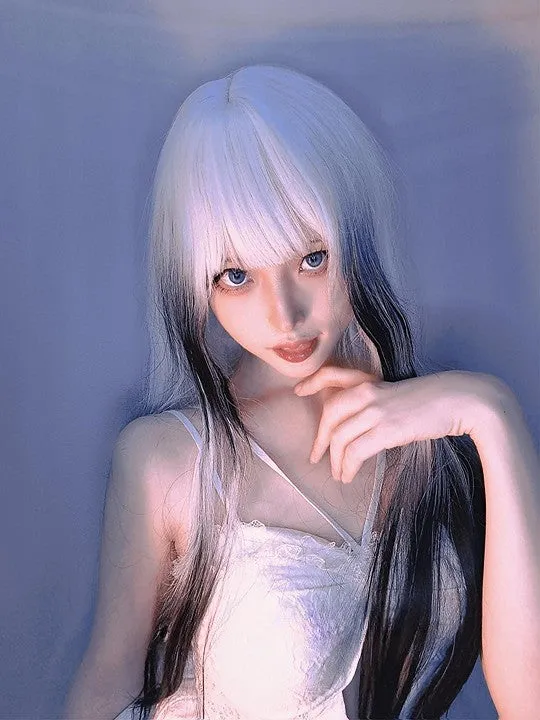 black and white gradient wig  KF11284