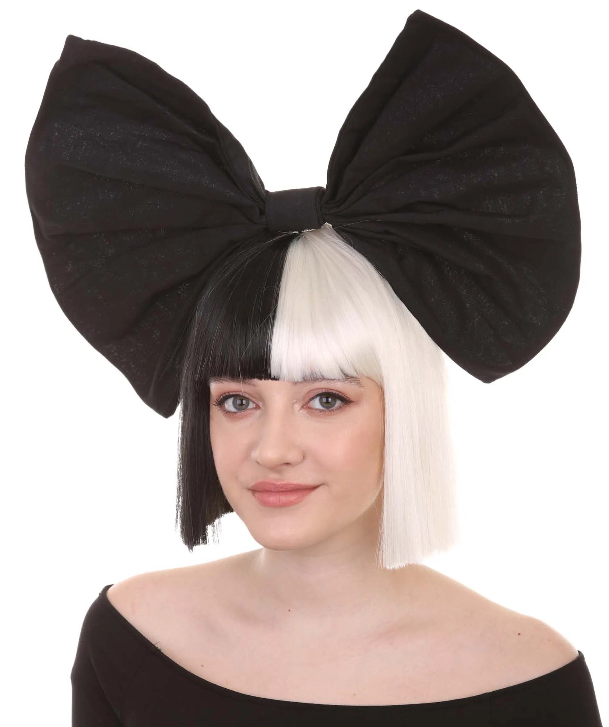 Black and White Split Dye Bob with Bangs | Multiple Color & Style Options