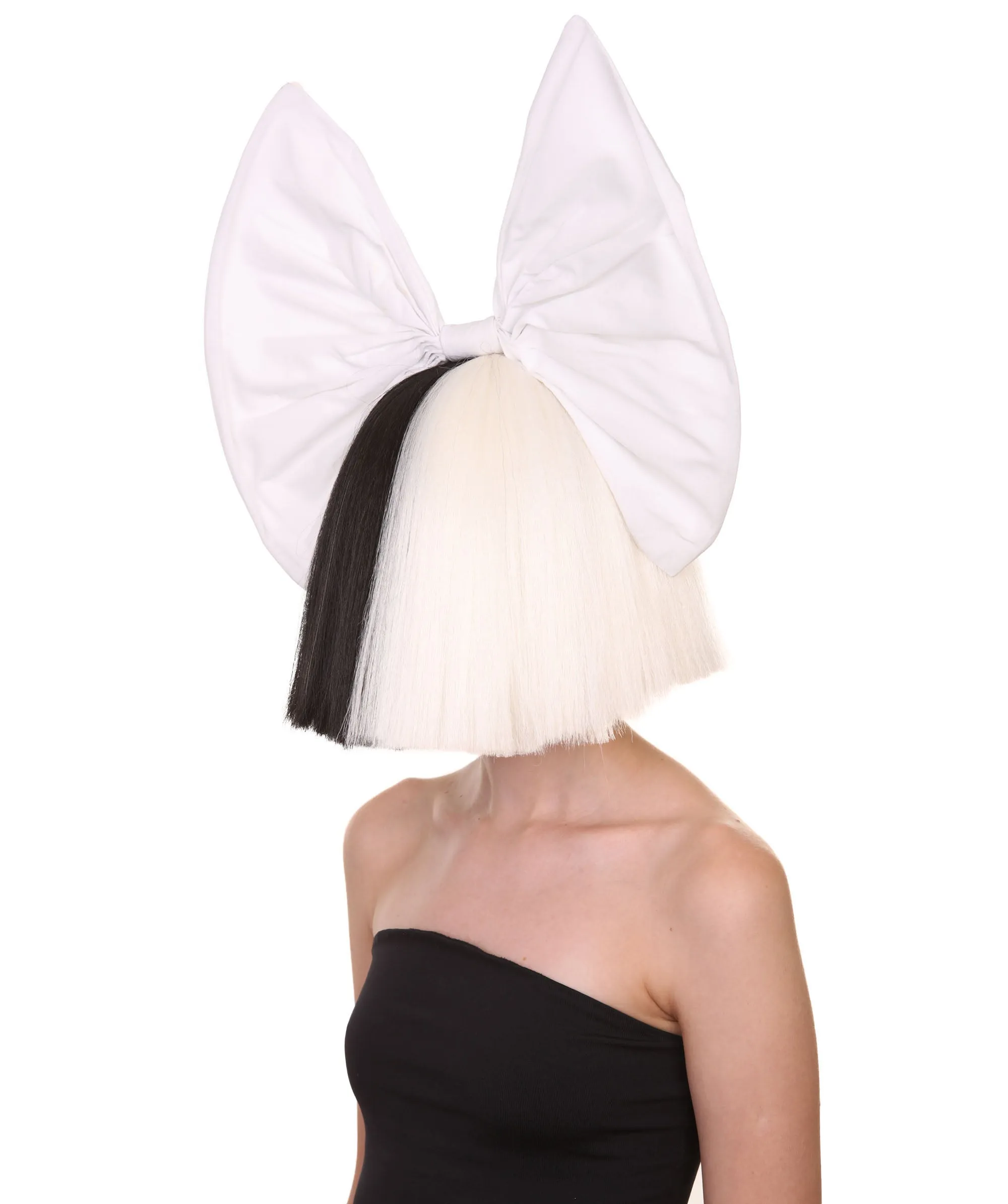 Black and White Split Dye Bob with Bangs | Multiple Color & Style Options