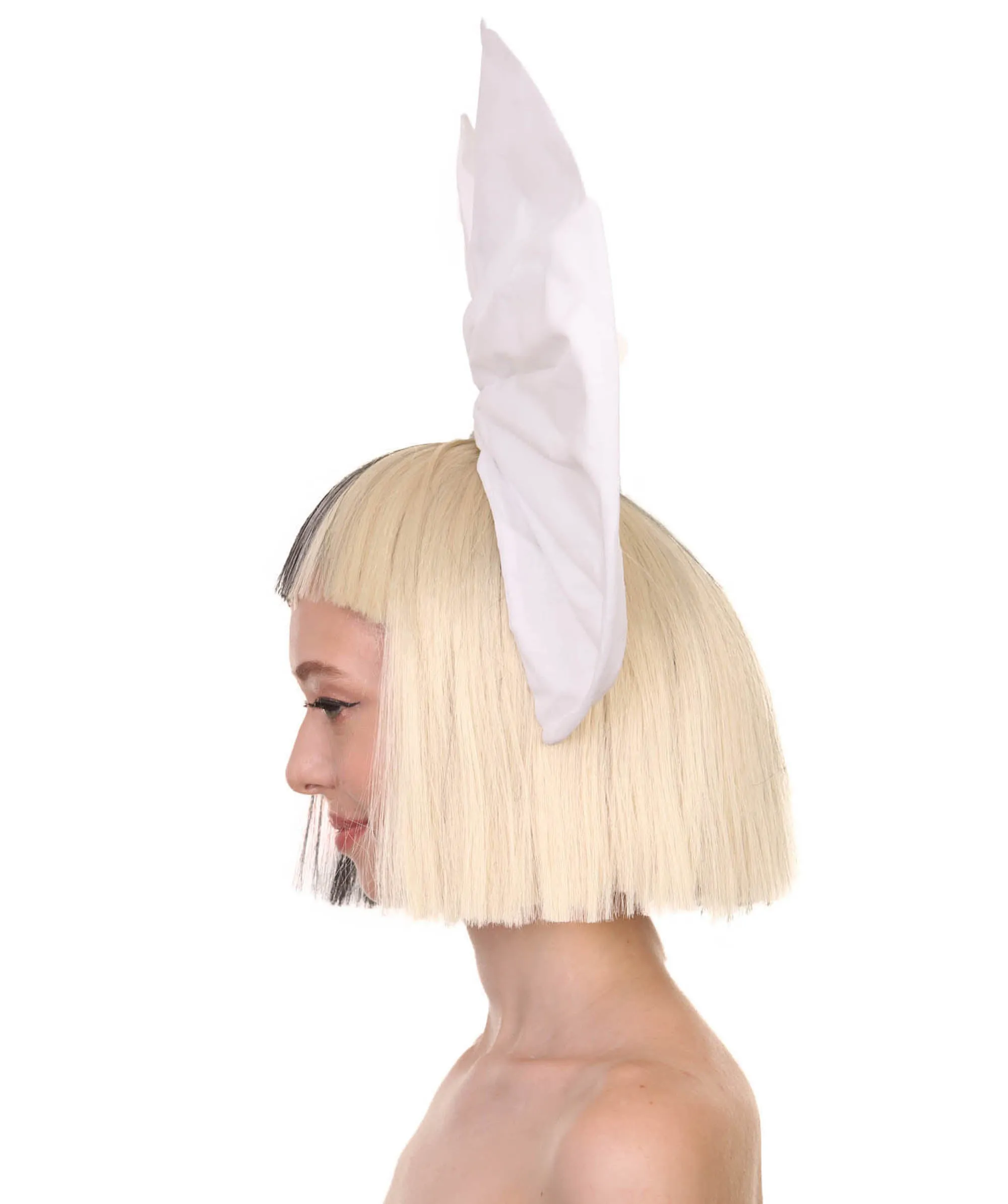 Black and White Split Dye Bob with Bangs | Multiple Color & Style Options