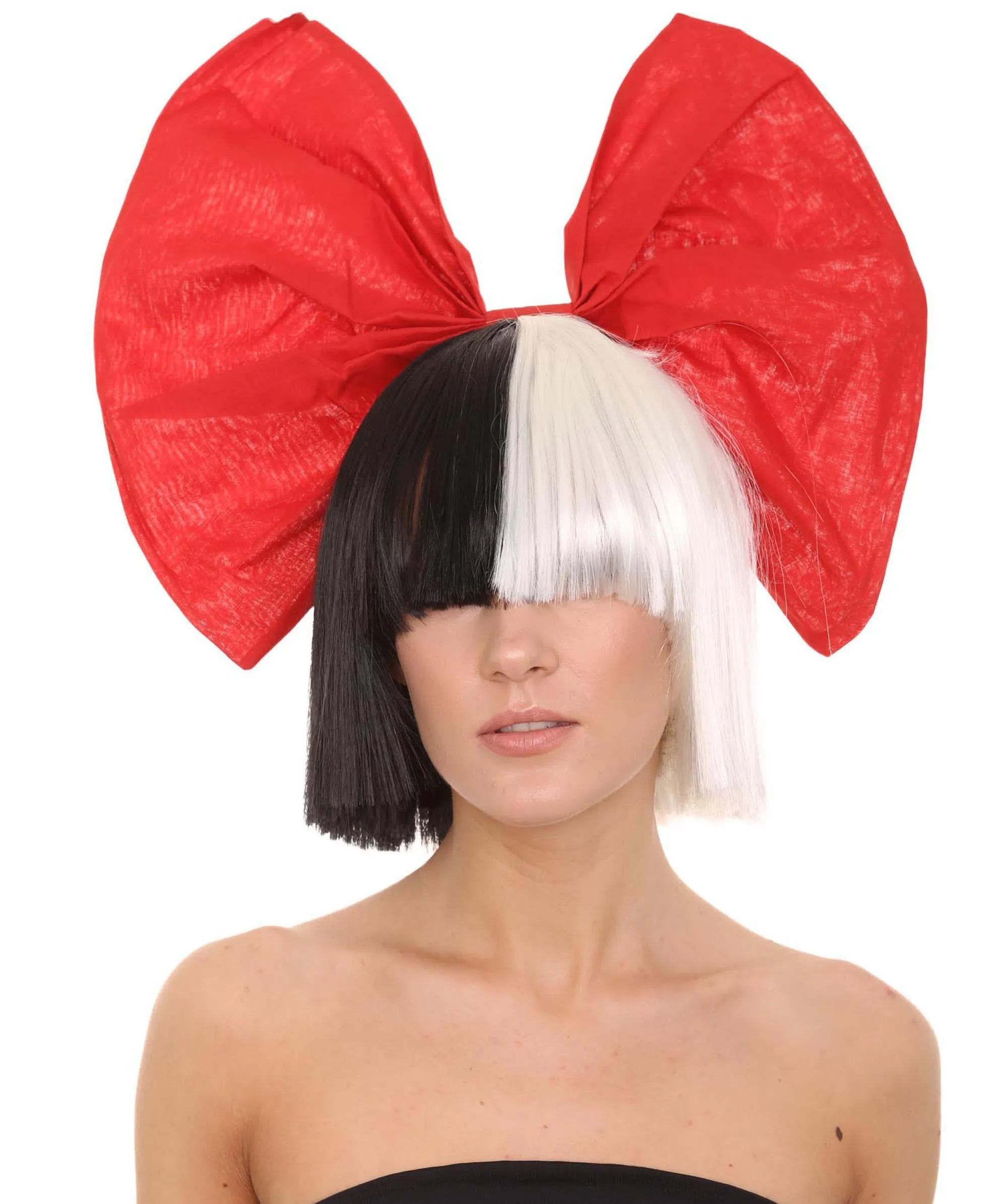Black and White Split Dye Bob with Bangs | Multiple Color & Style Options