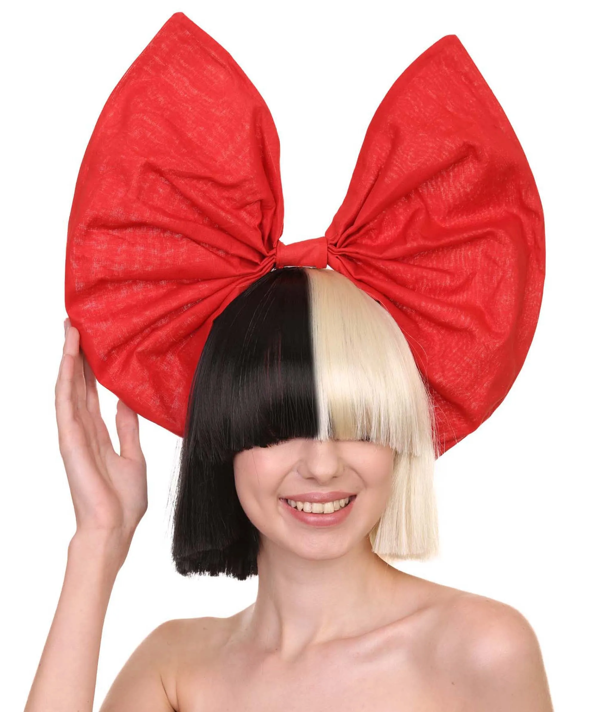 Black and White Split Dye Bob with Bangs | Multiple Color & Style Options