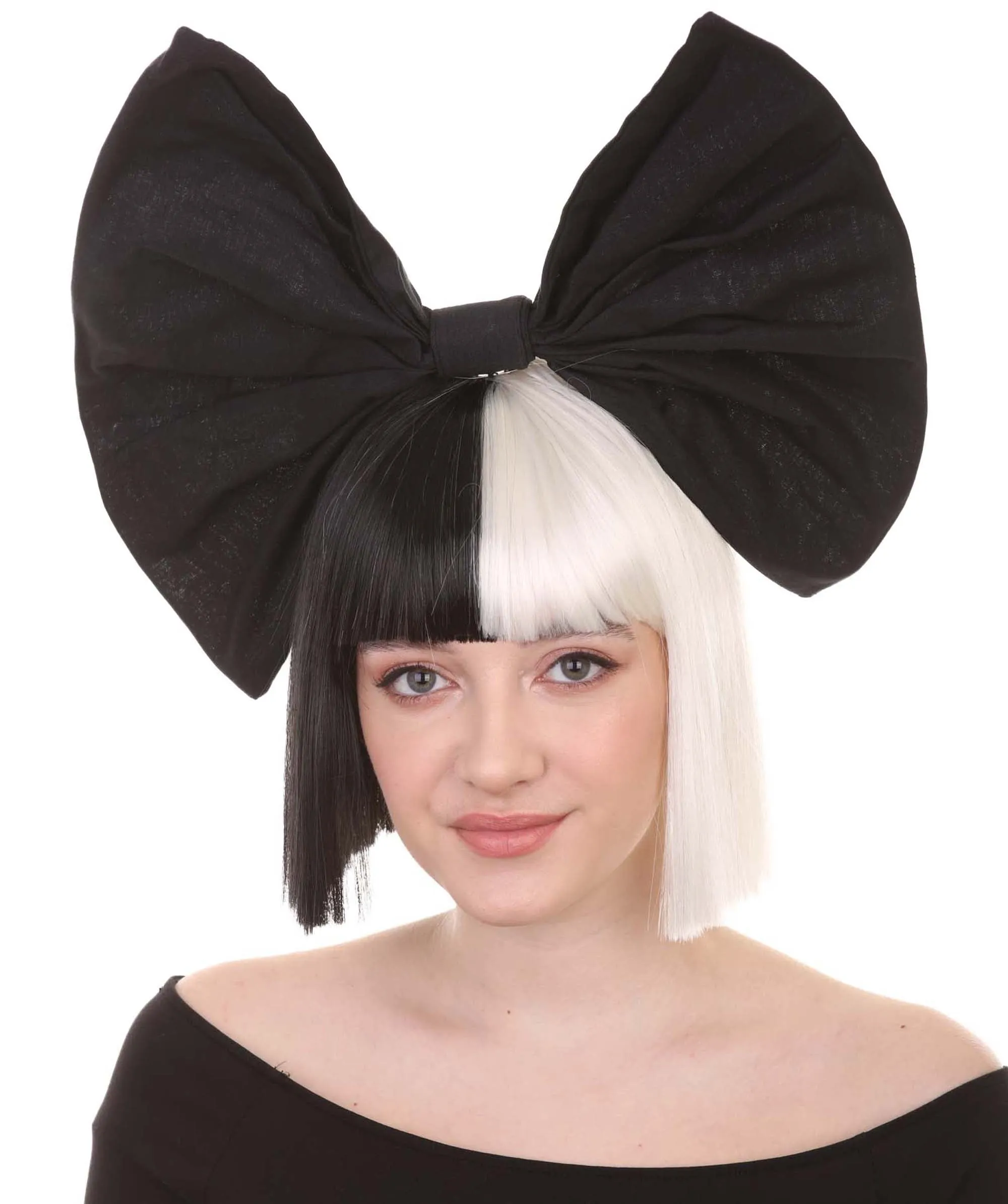 Black and White Split Dye Bob with Bangs | Multiple Color & Style Options