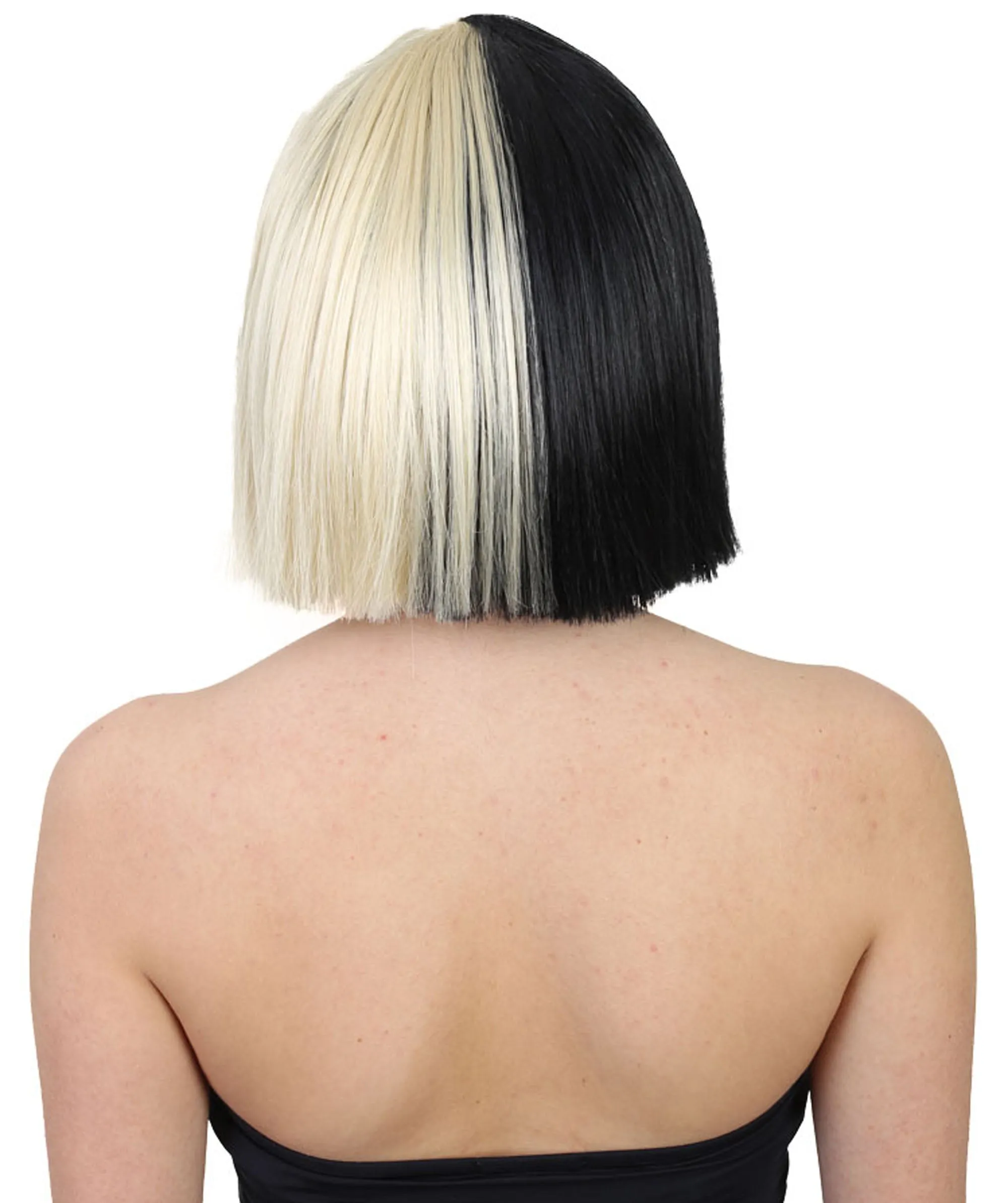 Black and White Split Dye Bob with Bangs | Multiple Color & Style Options