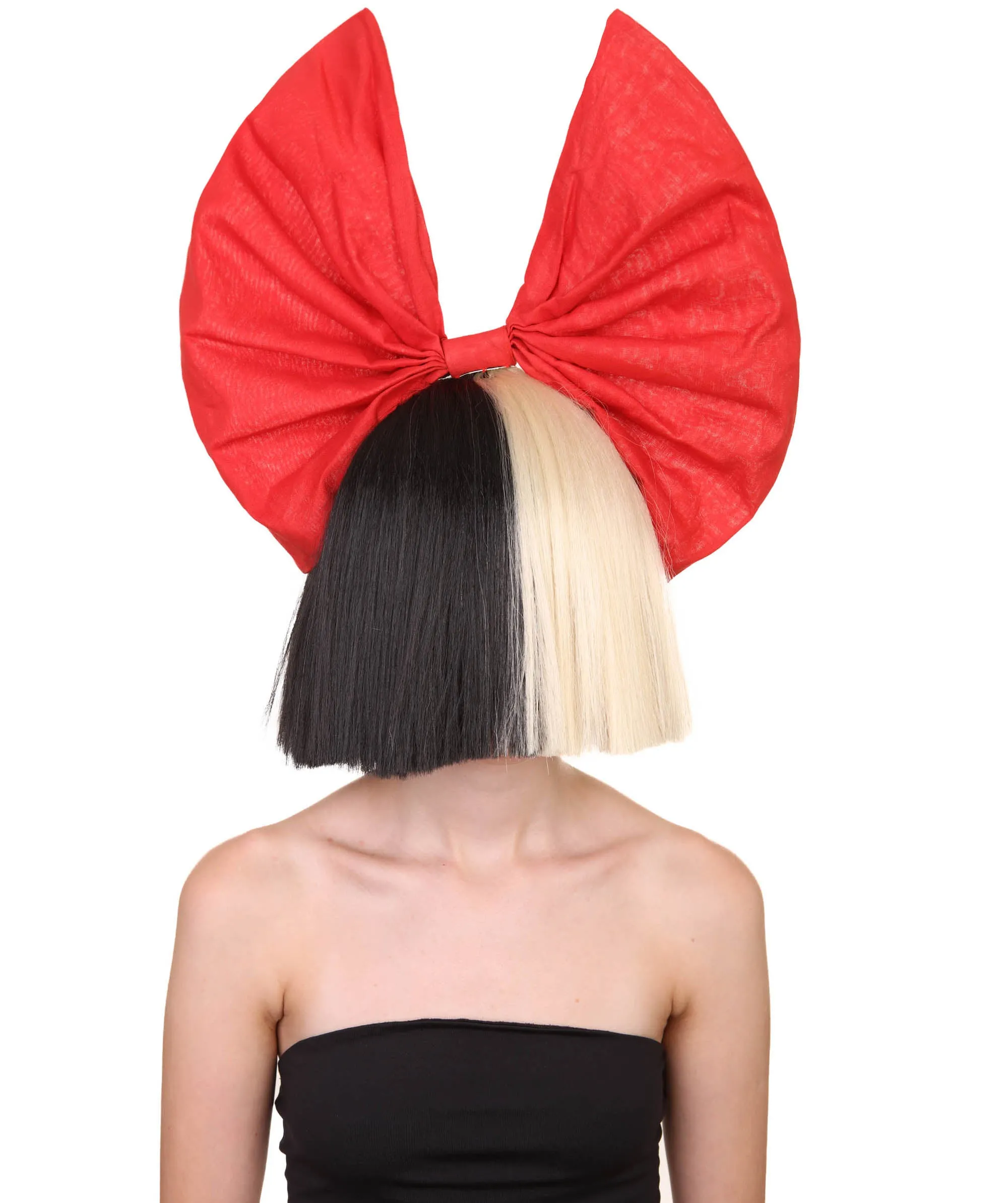 Black and White Split Dye Bob with Bangs | Multiple Color & Style Options