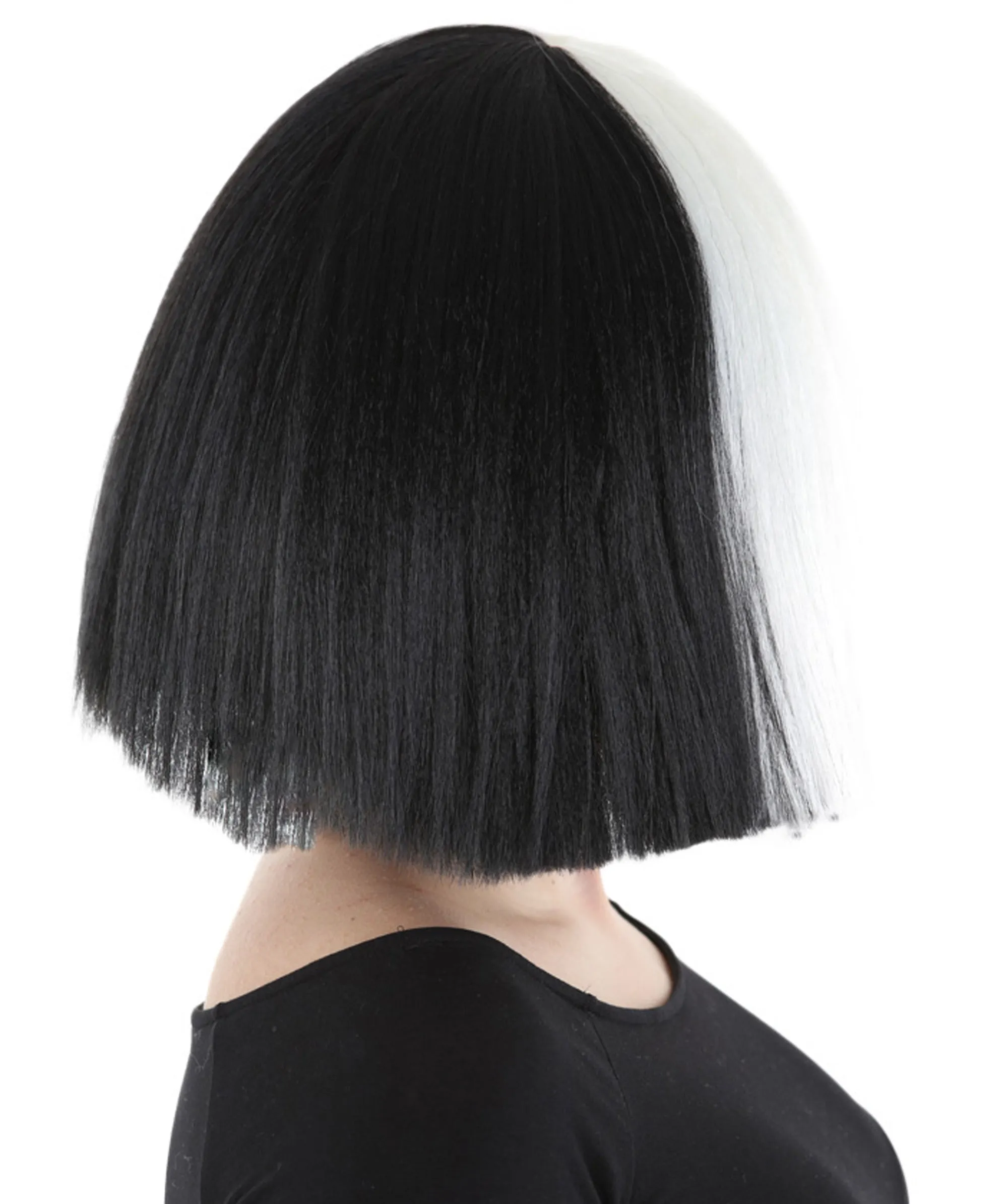 Black and White Split Dye Bob with Bangs | Multiple Color & Style Options