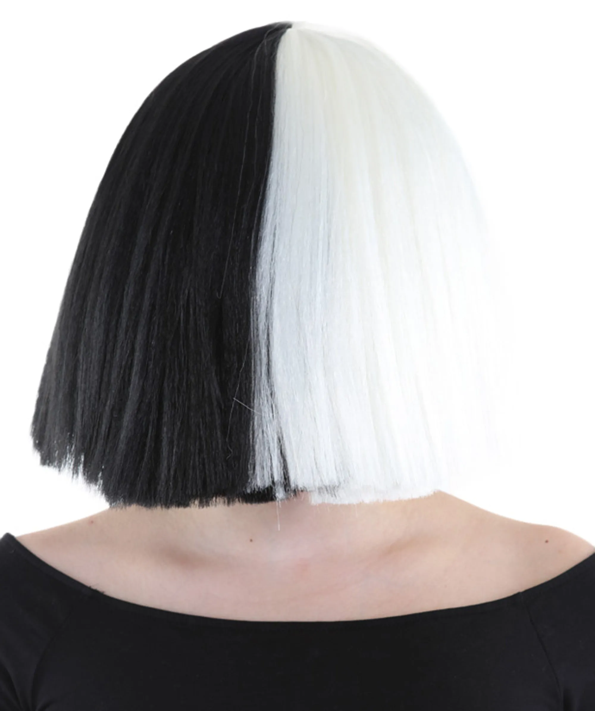 Black and White Split Dye Bob with Bangs | Multiple Color & Style Options