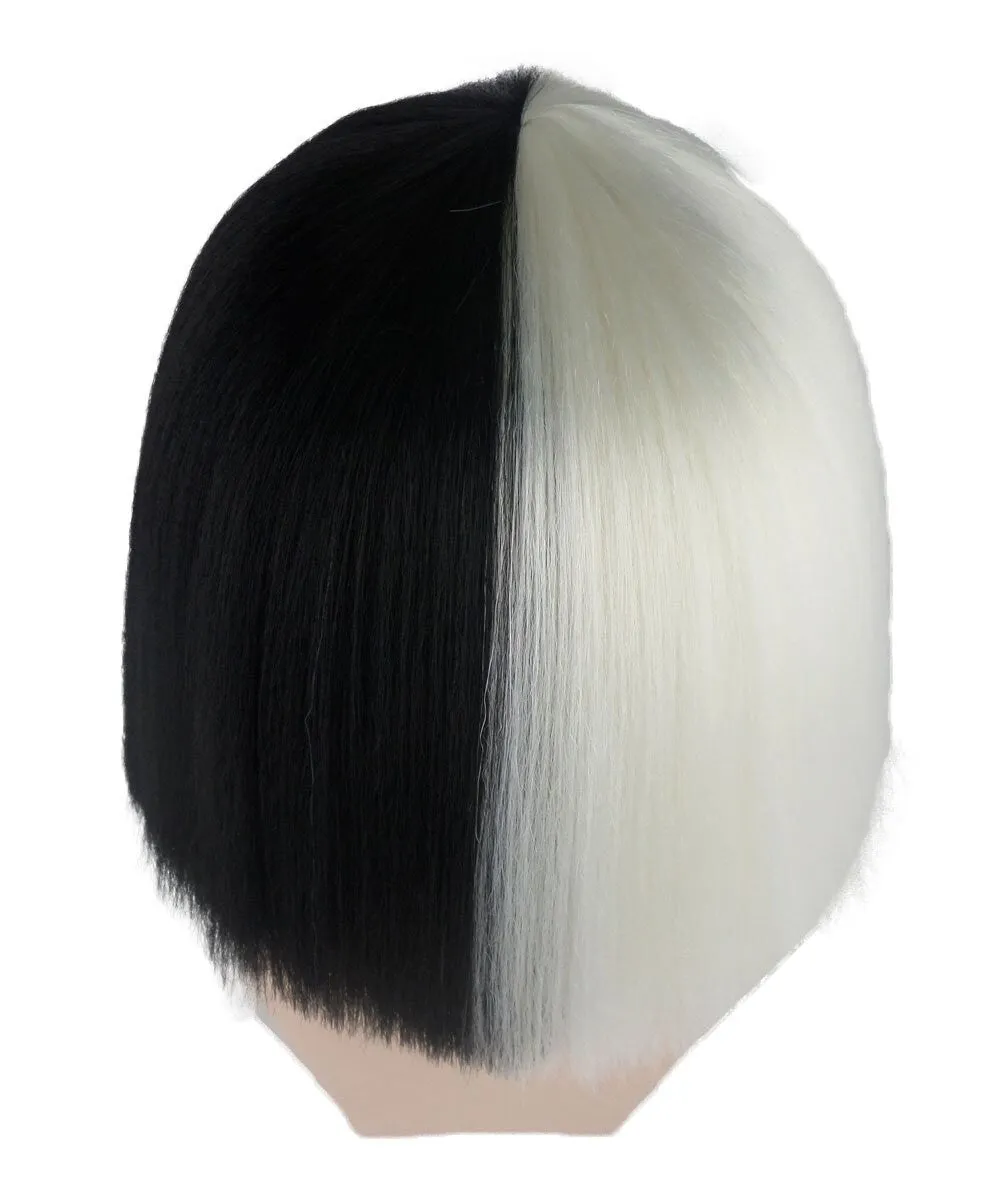 Black and White Split Dye Bob with Bangs | Multiple Color & Style Options
