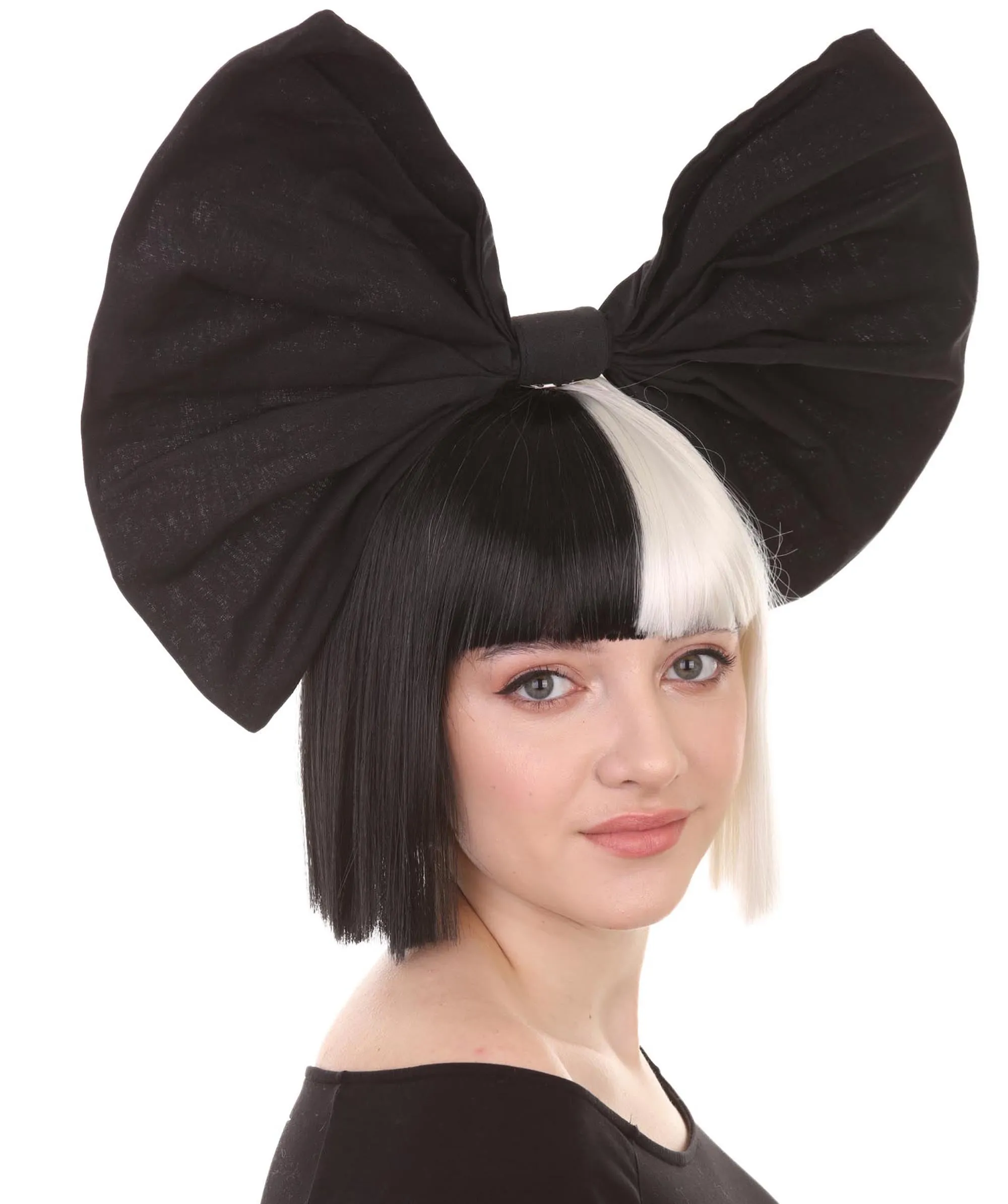 Black and White Split Dye Bob with Bangs | Multiple Color & Style Options