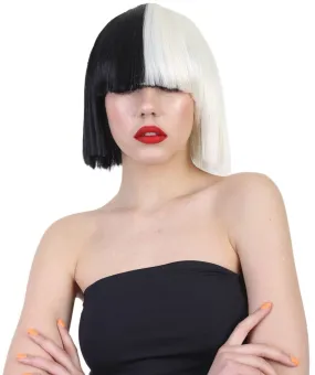 Black and White Split Dye Bob with Bangs | Multiple Color & Style Options