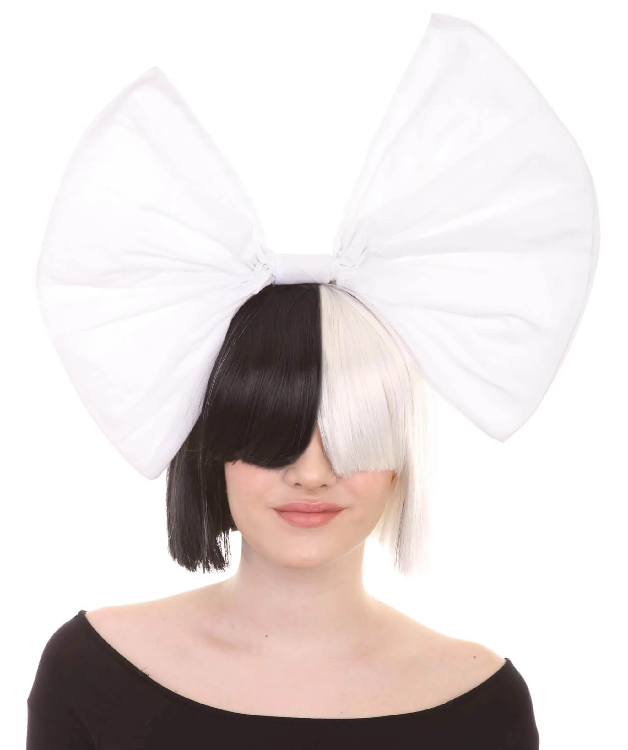 Black and White Split Dye Bob with Bangs | Multiple Color & Style Options