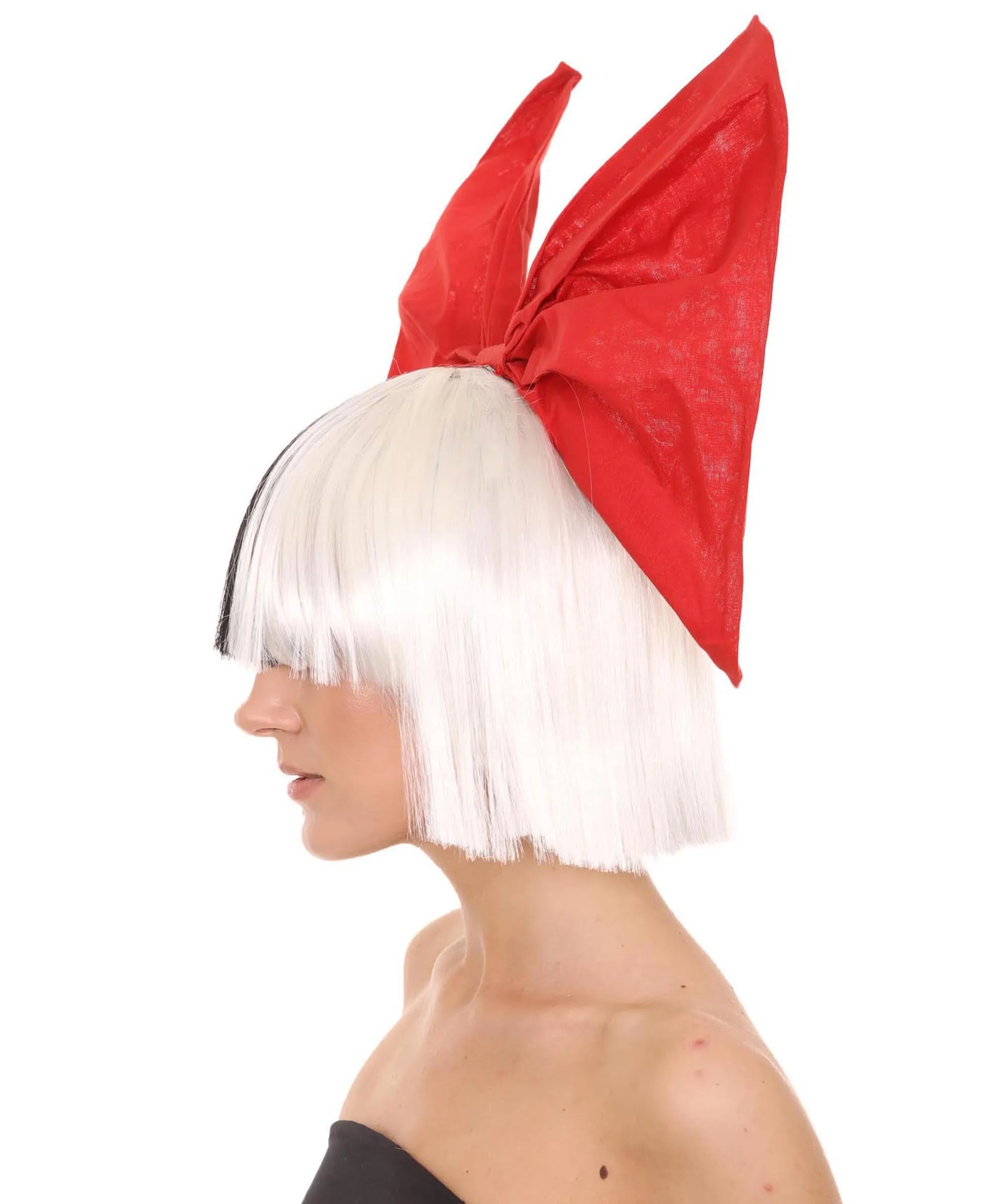 Black and White Split Dye Bob with Bangs | Multiple Color & Style Options