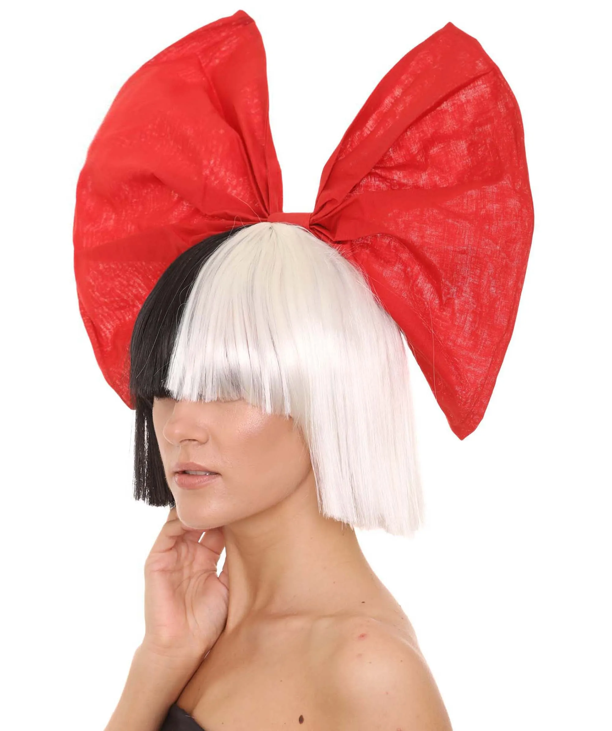 Black and White Split Dye Bob with Bangs | Multiple Color & Style Options