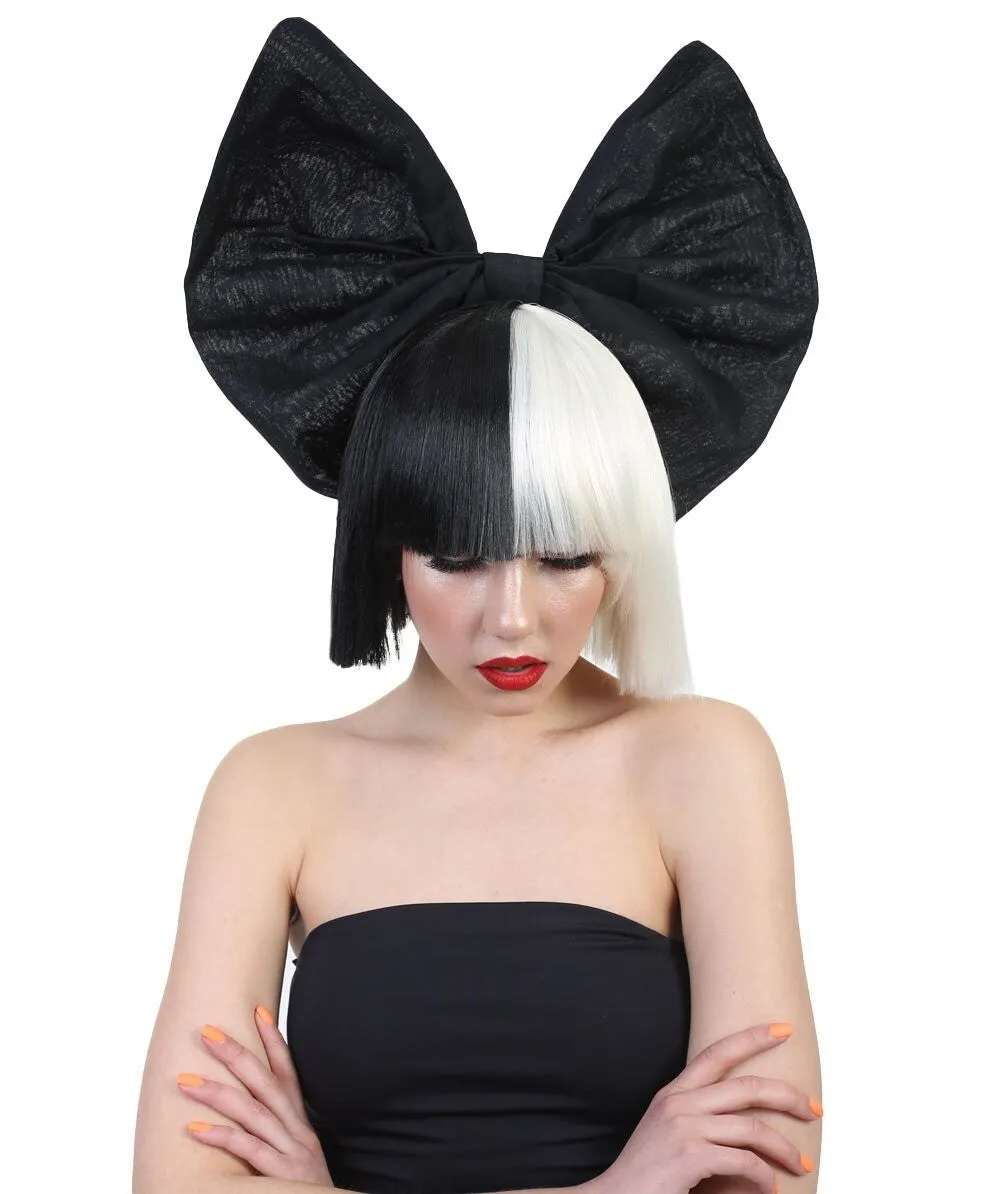 Black and White Split Dye Bob with Bangs | Multiple Color & Style Options