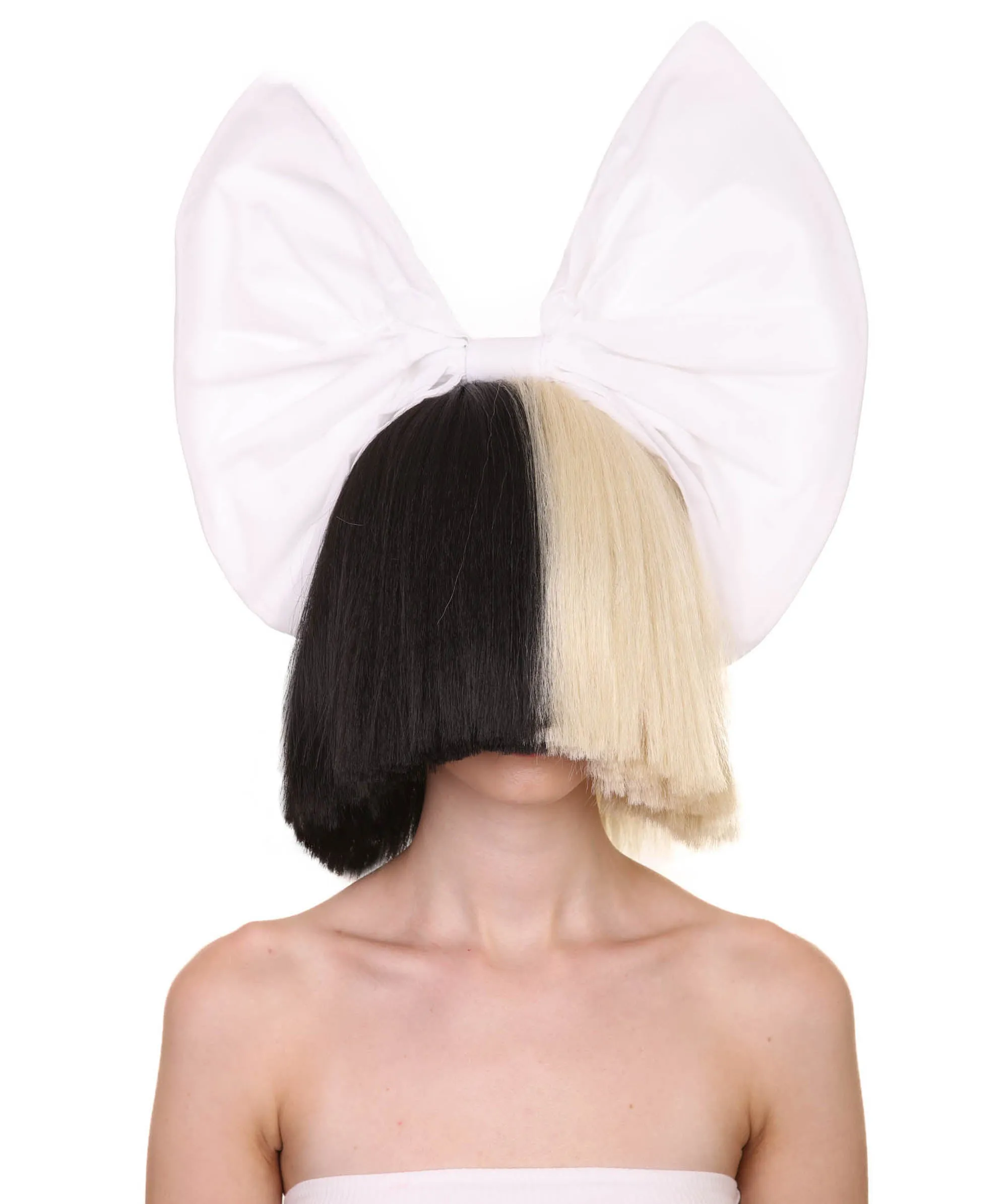 Black and White Split Dye Bob with Bangs | Multiple Color & Style Options