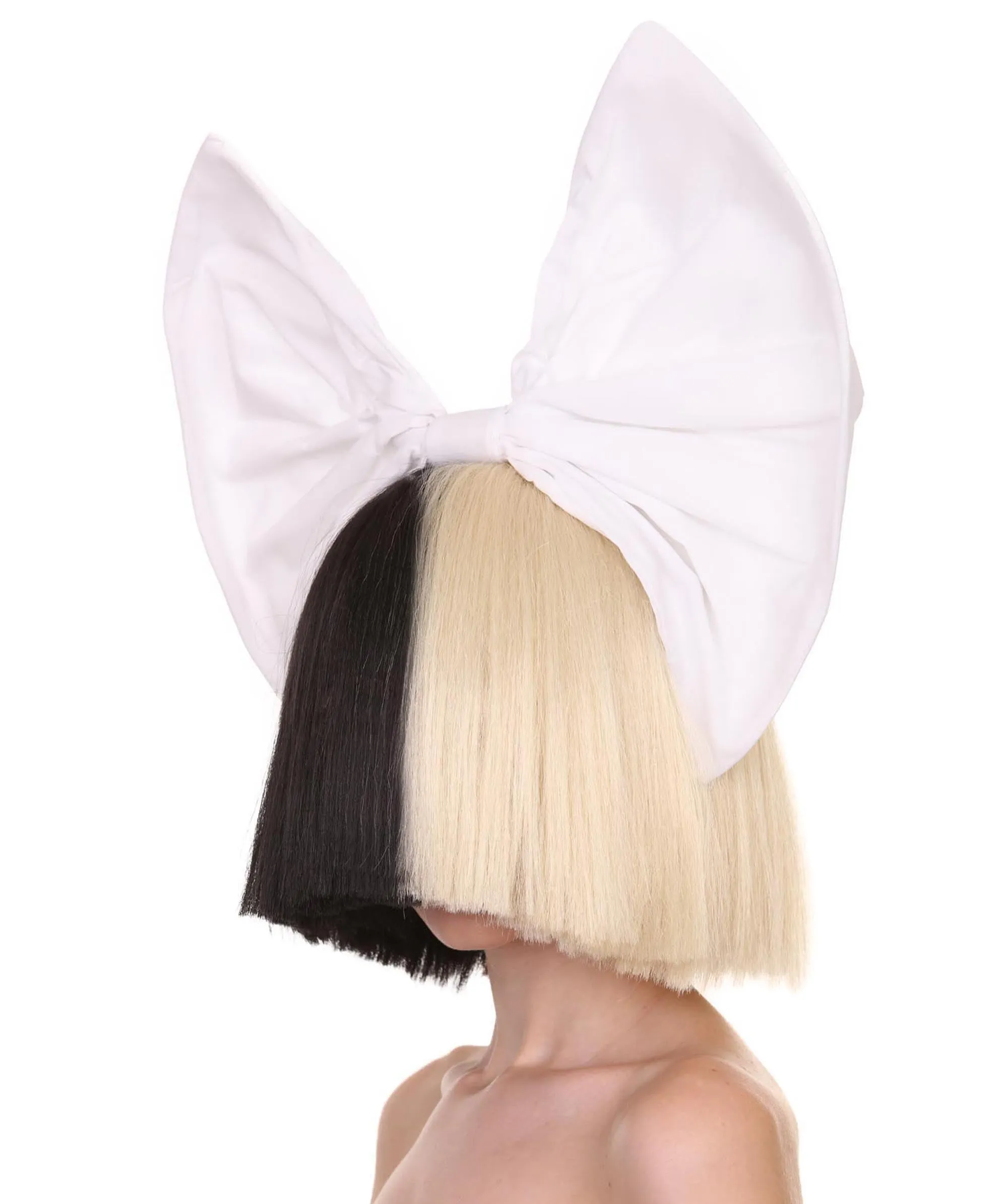 Black and White Split Dye Bob with Bangs | Multiple Color & Style Options
