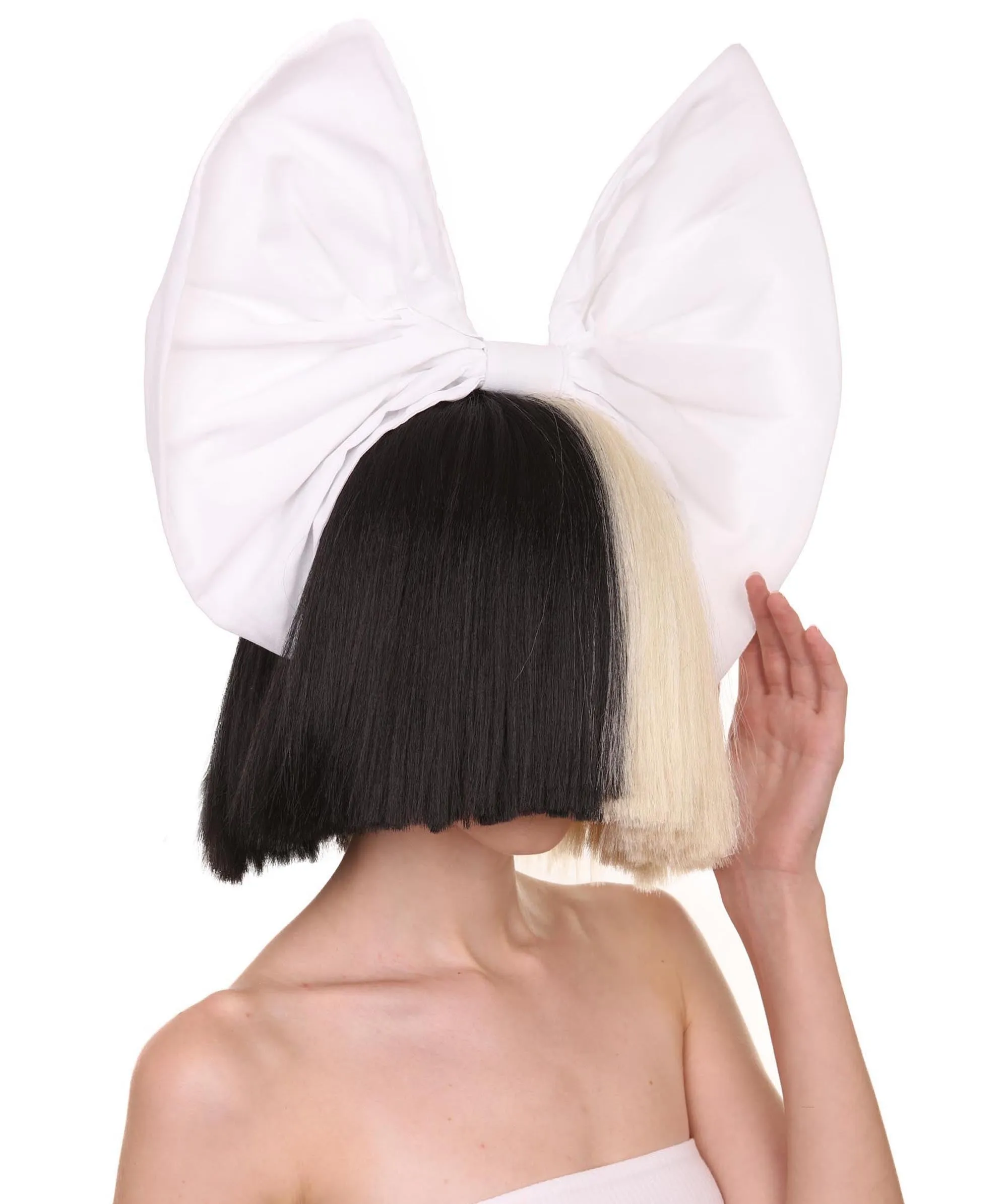 Black and White Split Dye Bob with Bangs | Multiple Color & Style Options