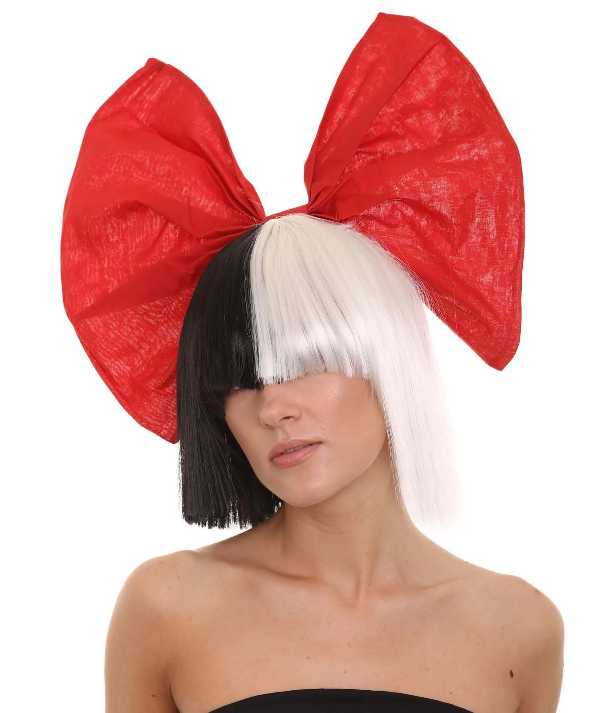 Black and White Split Dye Bob with Bangs | Multiple Color & Style Options