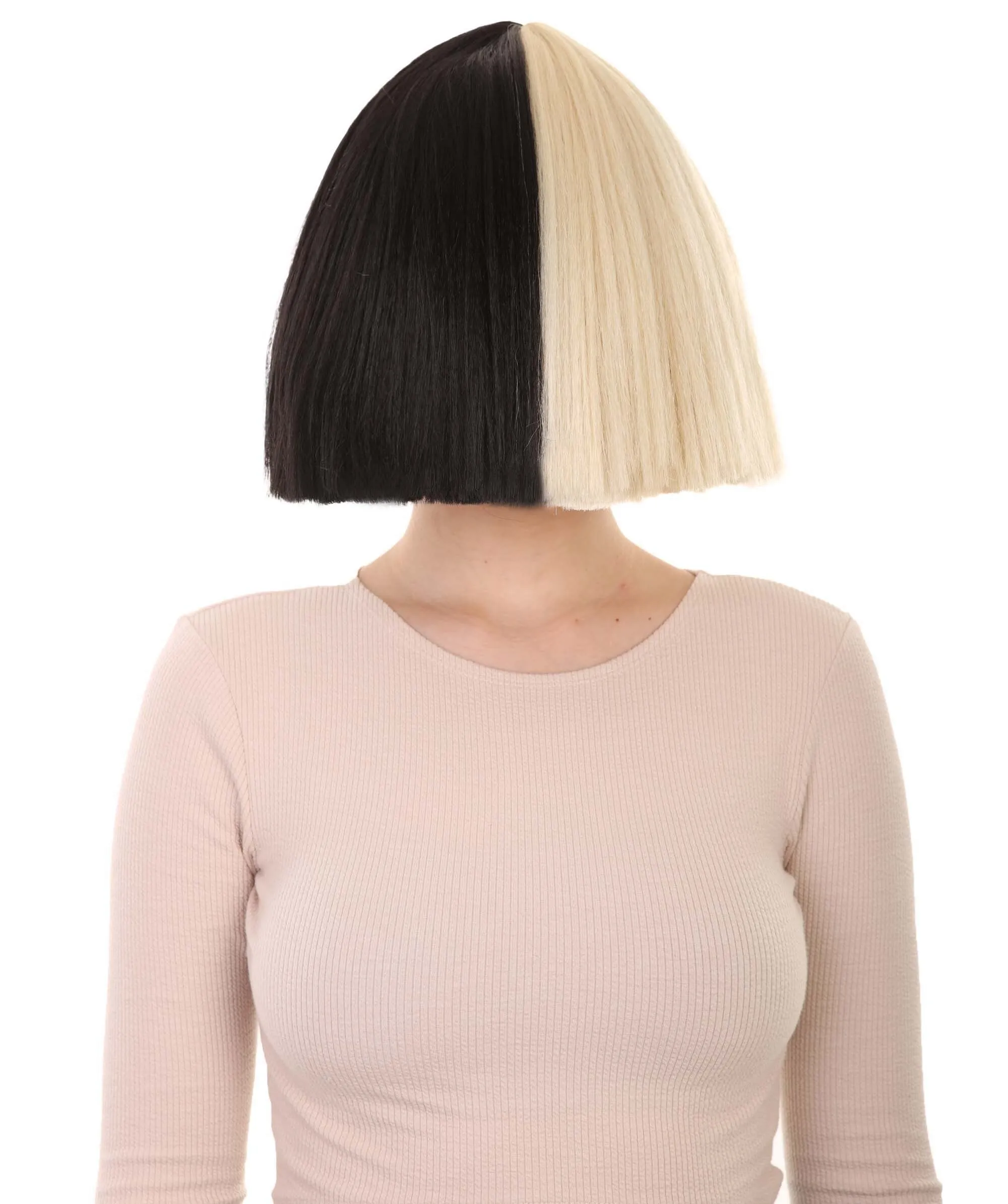 Black and White Split Dye Bob with Bangs | Multiple Color & Style Options