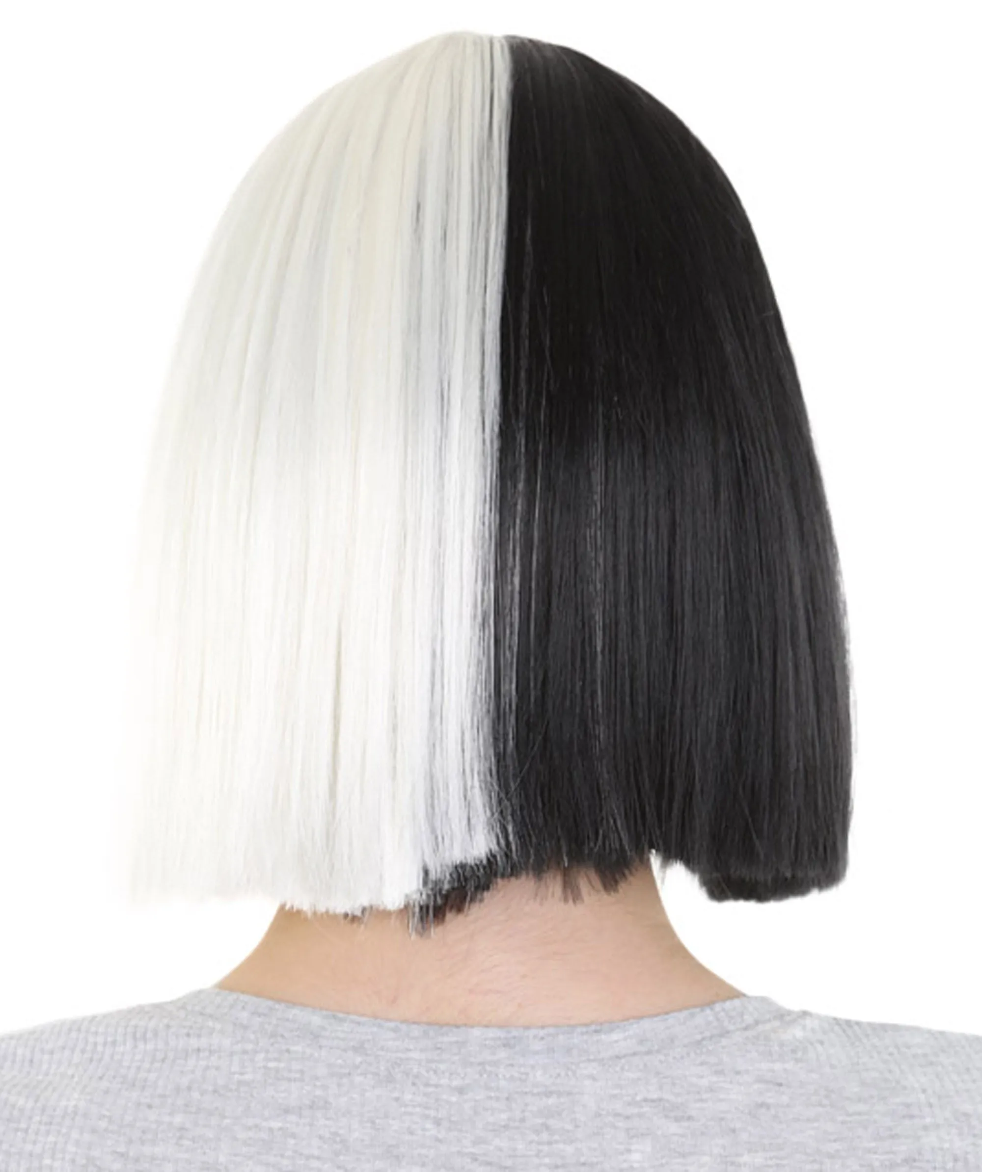 Black and White Split Dye Bob with Bangs | Multiple Color & Style Options